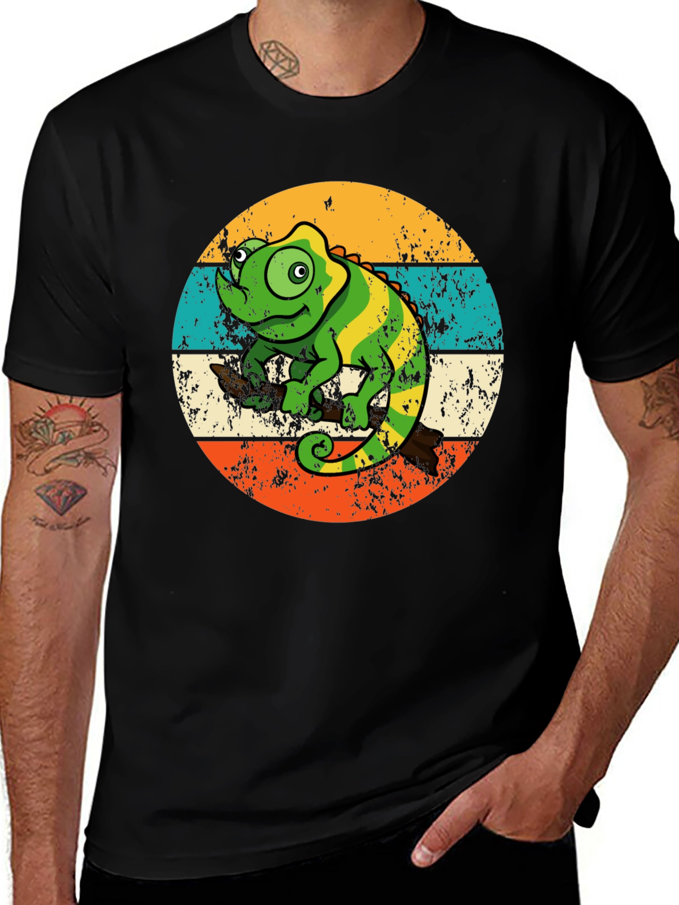 Variant 25 of Retro Chameleon Graphic Tee
