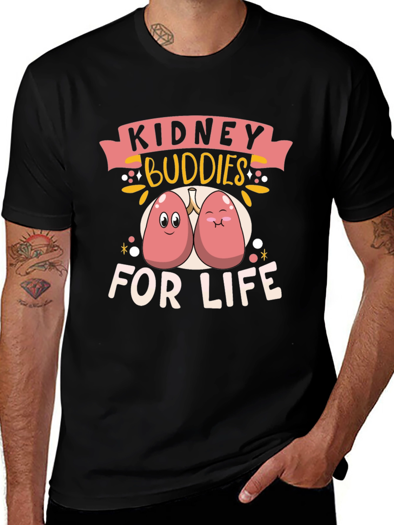 Kidney Buddies For Life Black T-Shirt