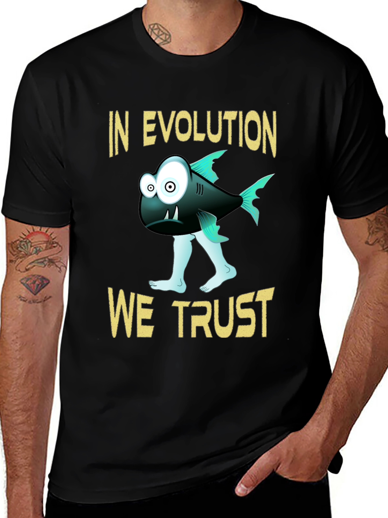 Variant 2 of Evolution Trust T-Shirt Funny Fish Walking