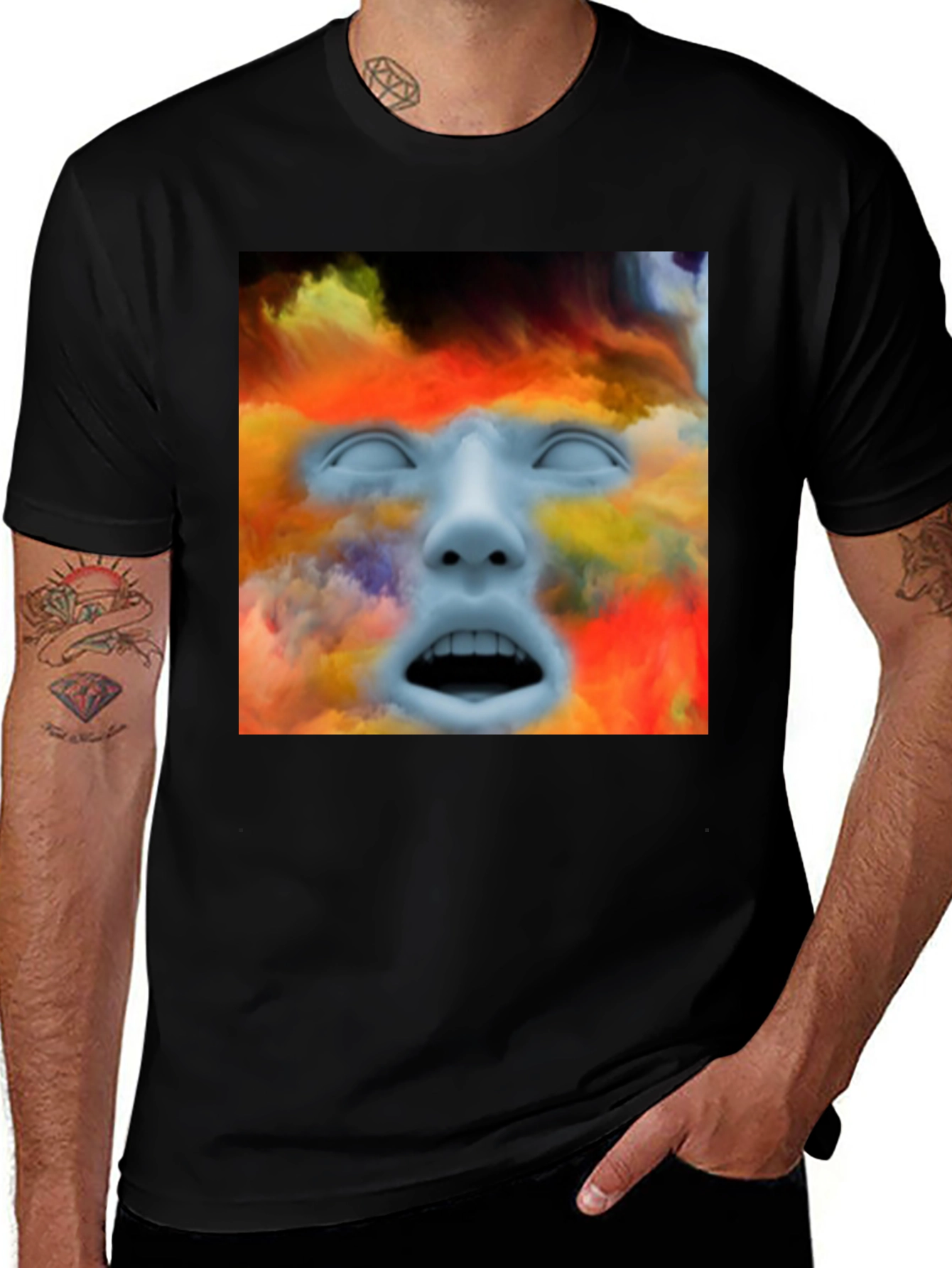 Variant 19 of Surreal Face Graphic T-Shirt - Artistic Expression