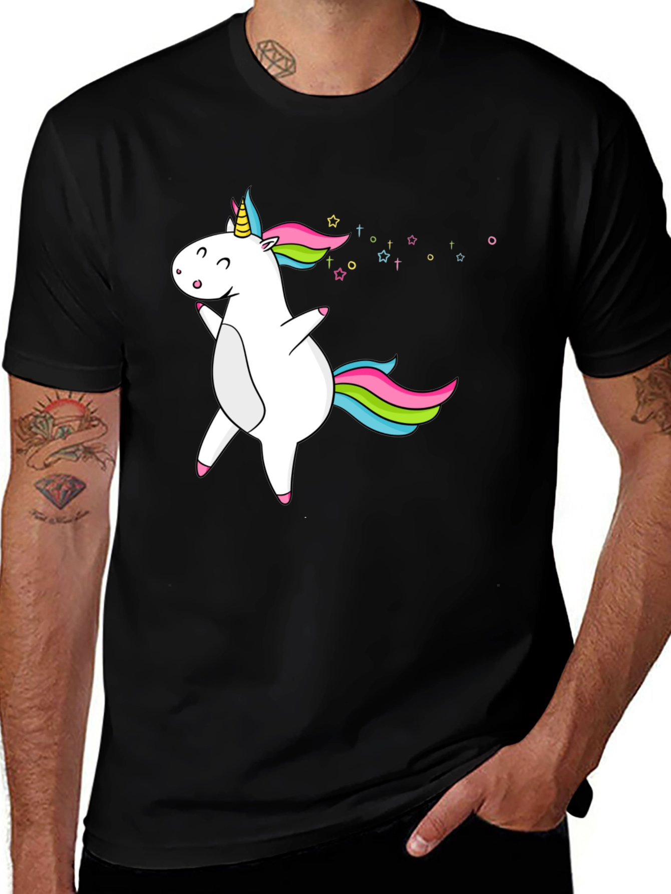 Variant 9 of Unicorn Graphic Black T-Shirt