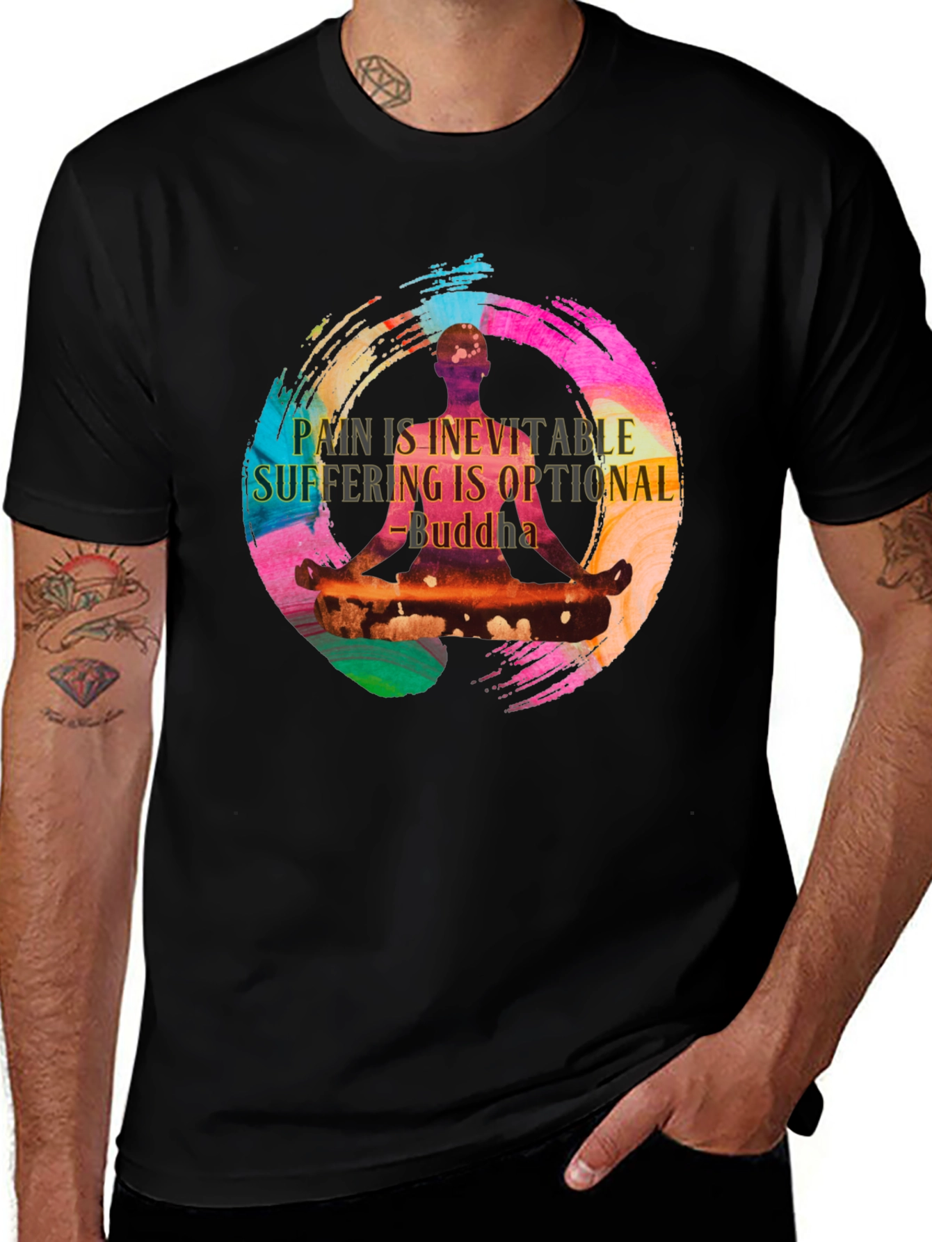 Buddha Zen T-Shirt - Pain is Inevitable