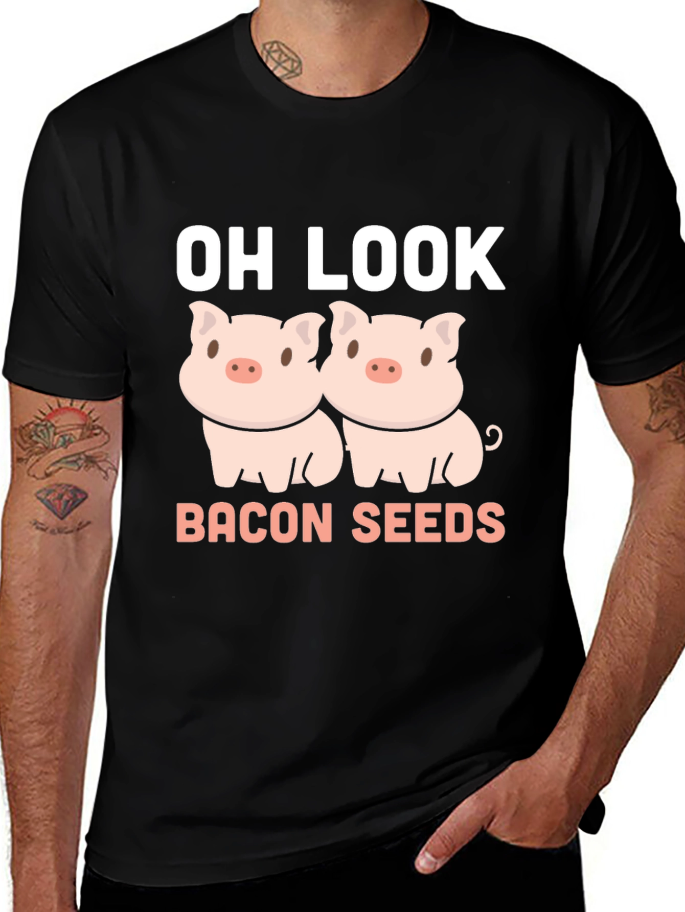 Variant 28 of Oh Look Bacon Seeds Funny Pig T-Shirt