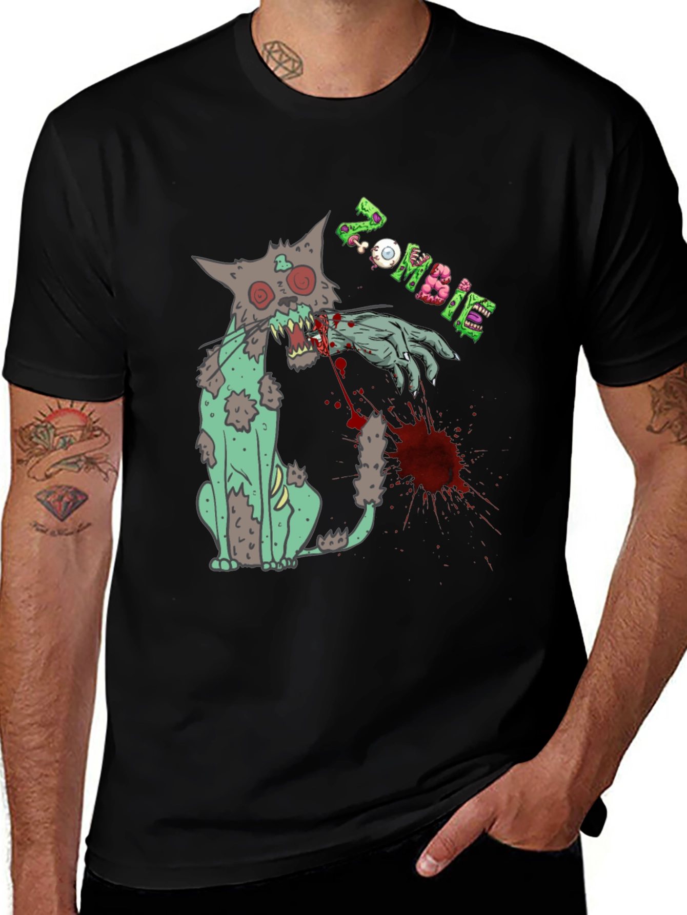 Variant 30 of Zombie Cat Graphic Tee