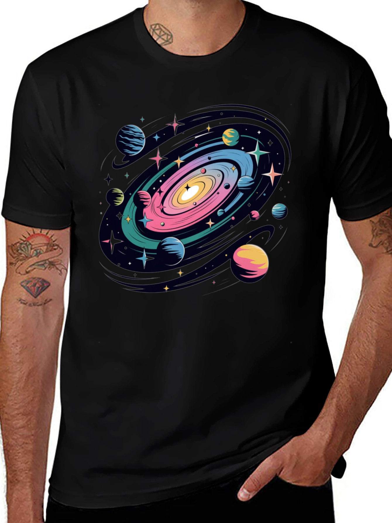 Variant 22 of Galaxy Print Black T-Shirt