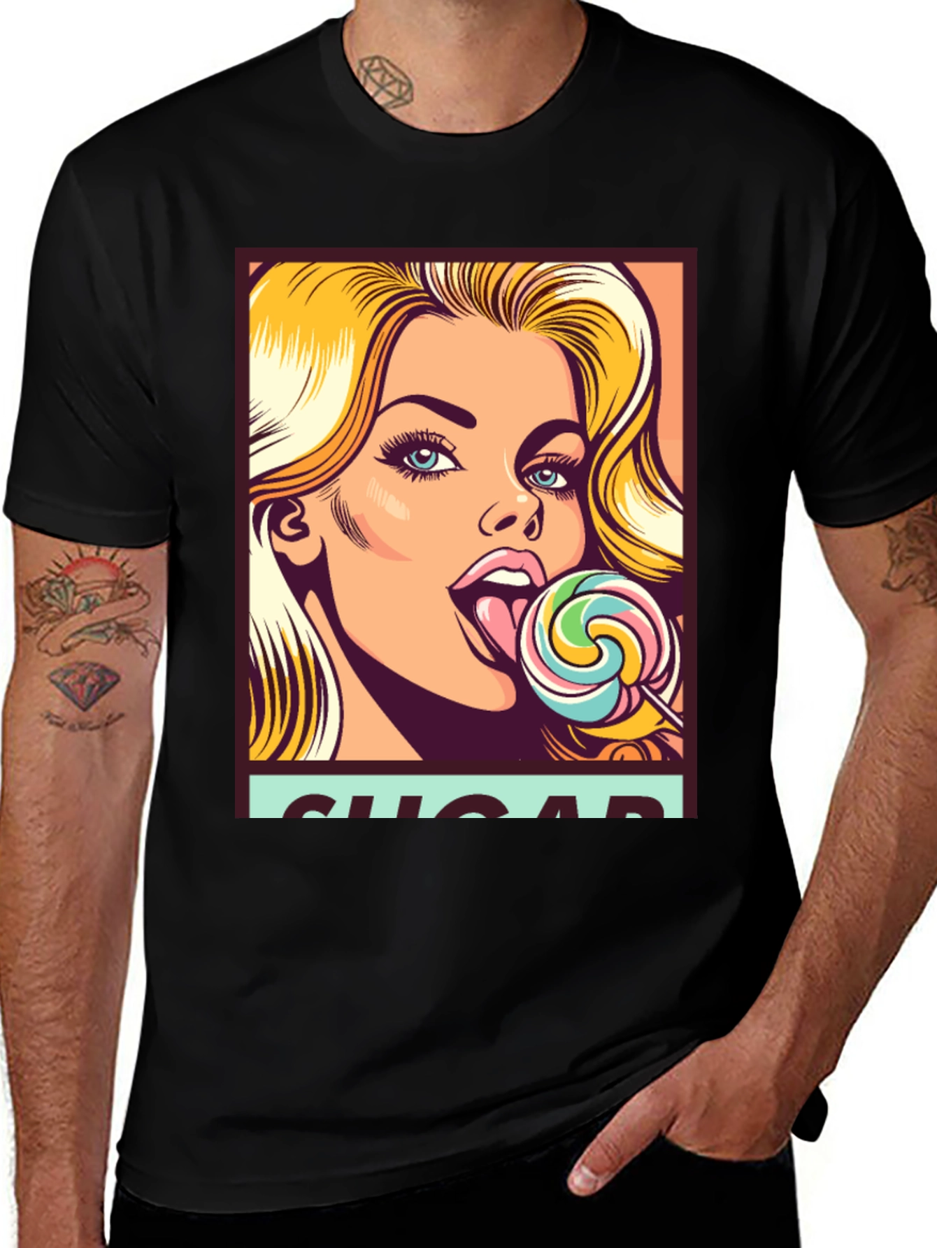Variant 26 of Pop Art Sugar Lollipop Graphic Tee
