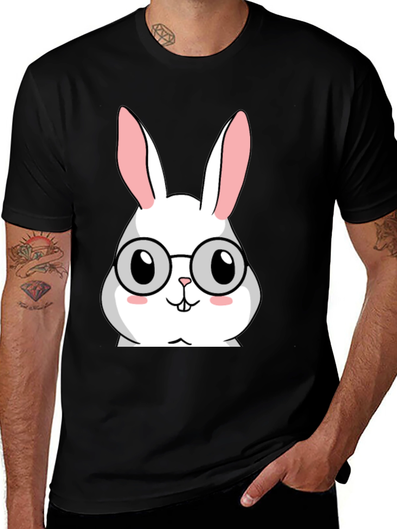 Variant 10 of Bunny with Glasses Graphic Tee - Easter T-Shirt