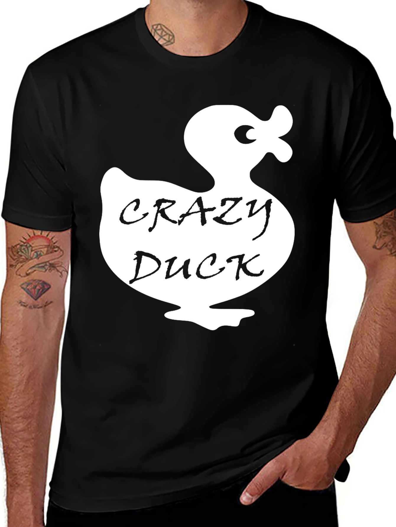 Crazy Duck Graphic T-Shirt - Fun Black Tee