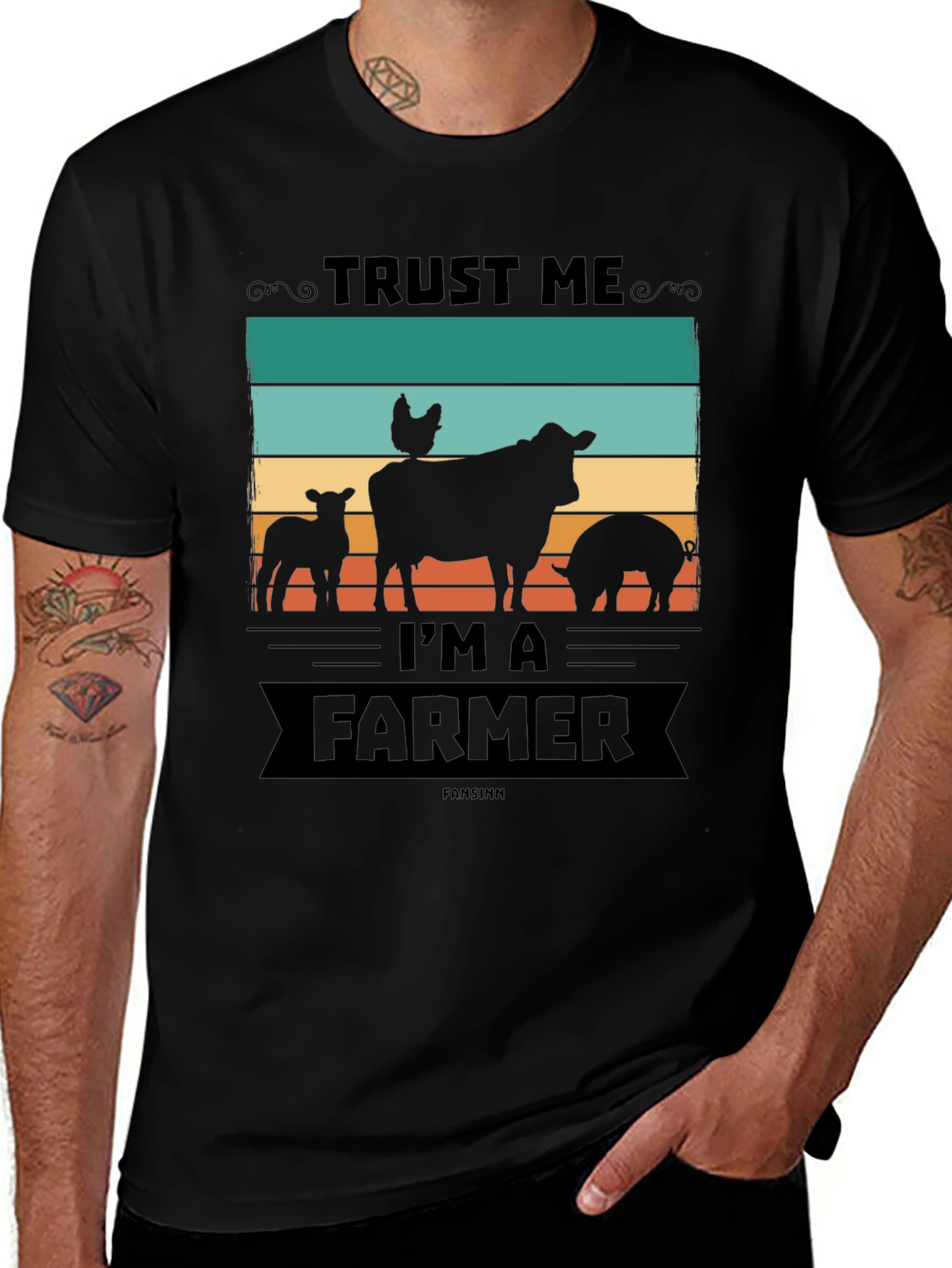 Variant 7 of Trust Me I'm a Farmer T-Shirt, Farm Animal Graphic Tee
