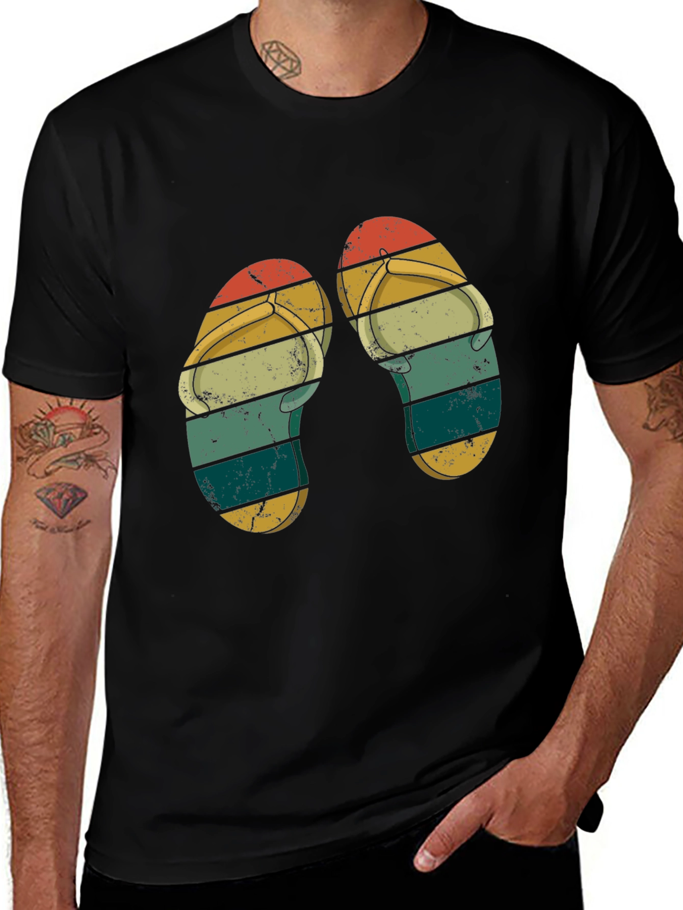 Variant 8 of Retro Flip Flops Graphic Tee - Summer Vibes