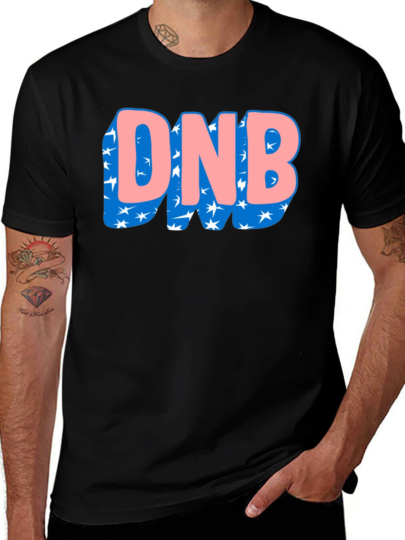 Variant 6 of DNB Starry Graphic Tee - Black