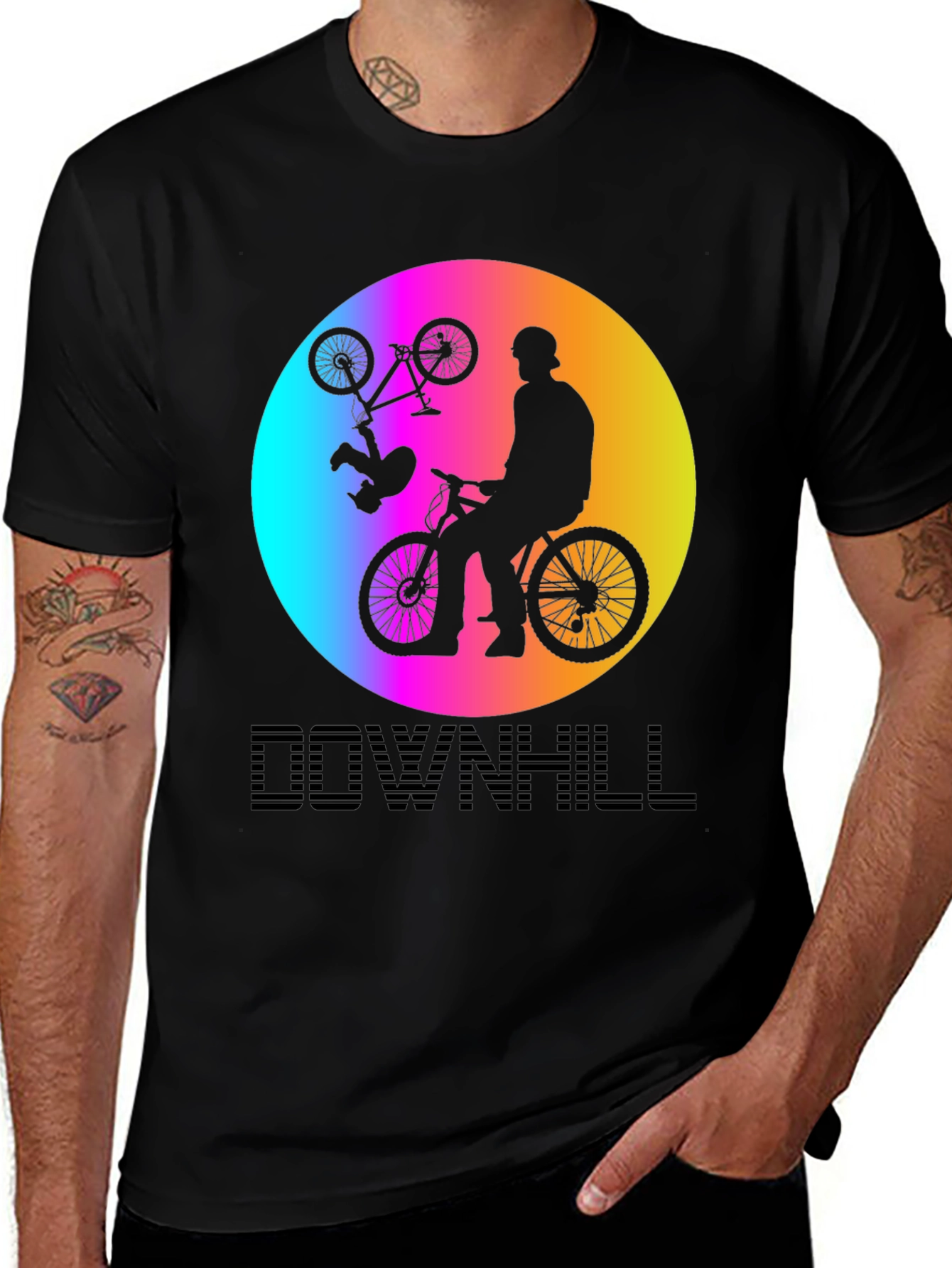 Variant 27 of Downhill Mountain Bike Graphic T-Shirt