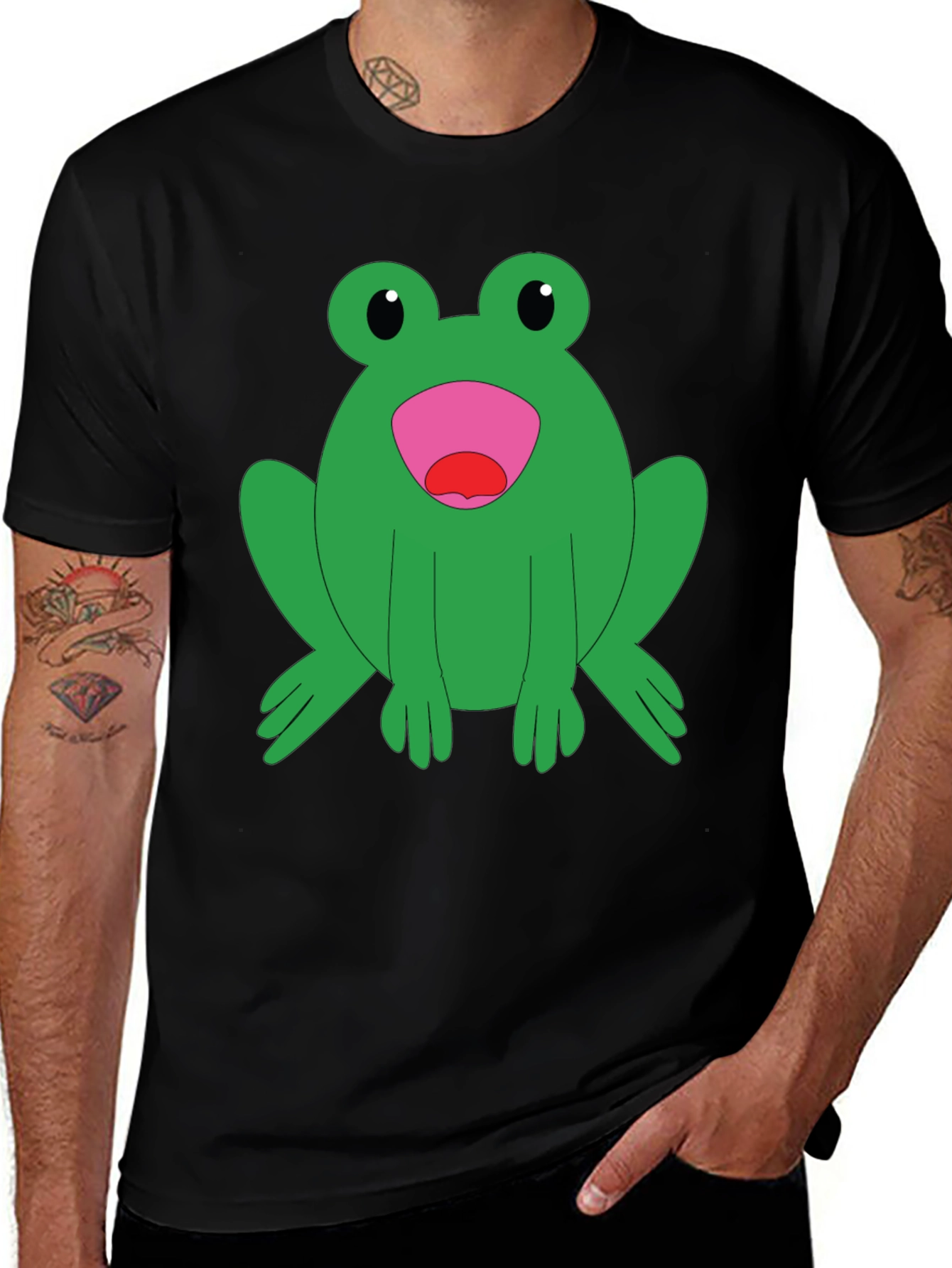 Variant 6 of Frog Graphic T-Shirt - Black Cotton Tee