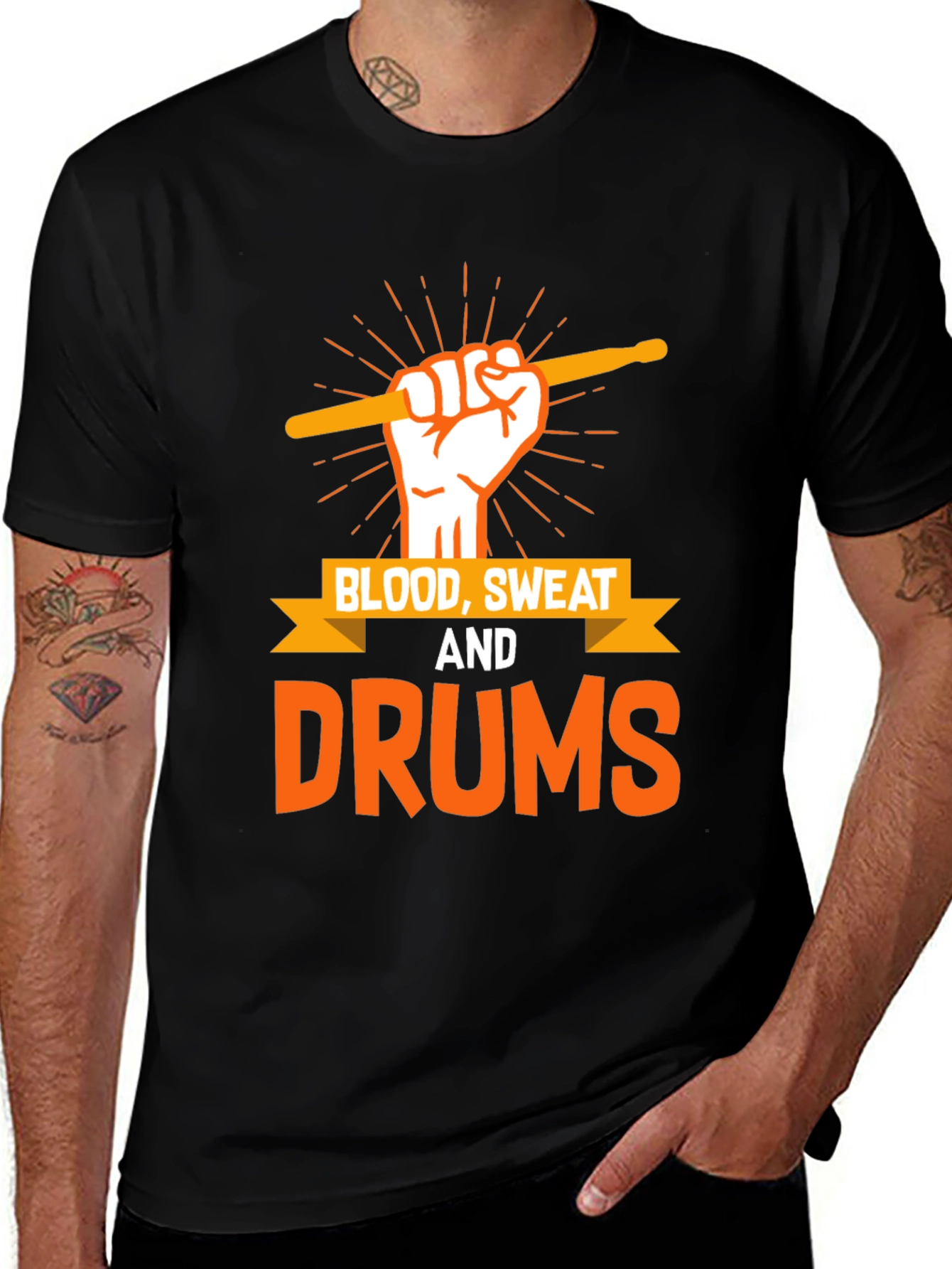 Variant 16 of Blood Sweat and Drums T-Shirt - Music Lover Tee