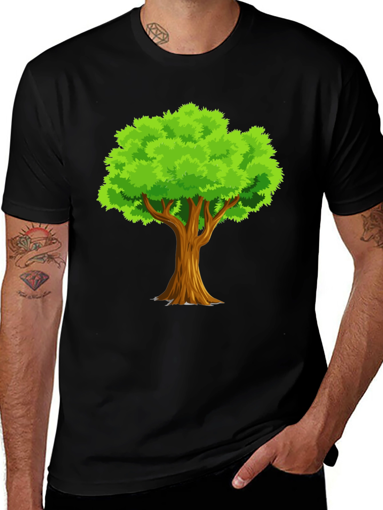 Variant 11 of Men's Black Tree Graphic T-Shirt