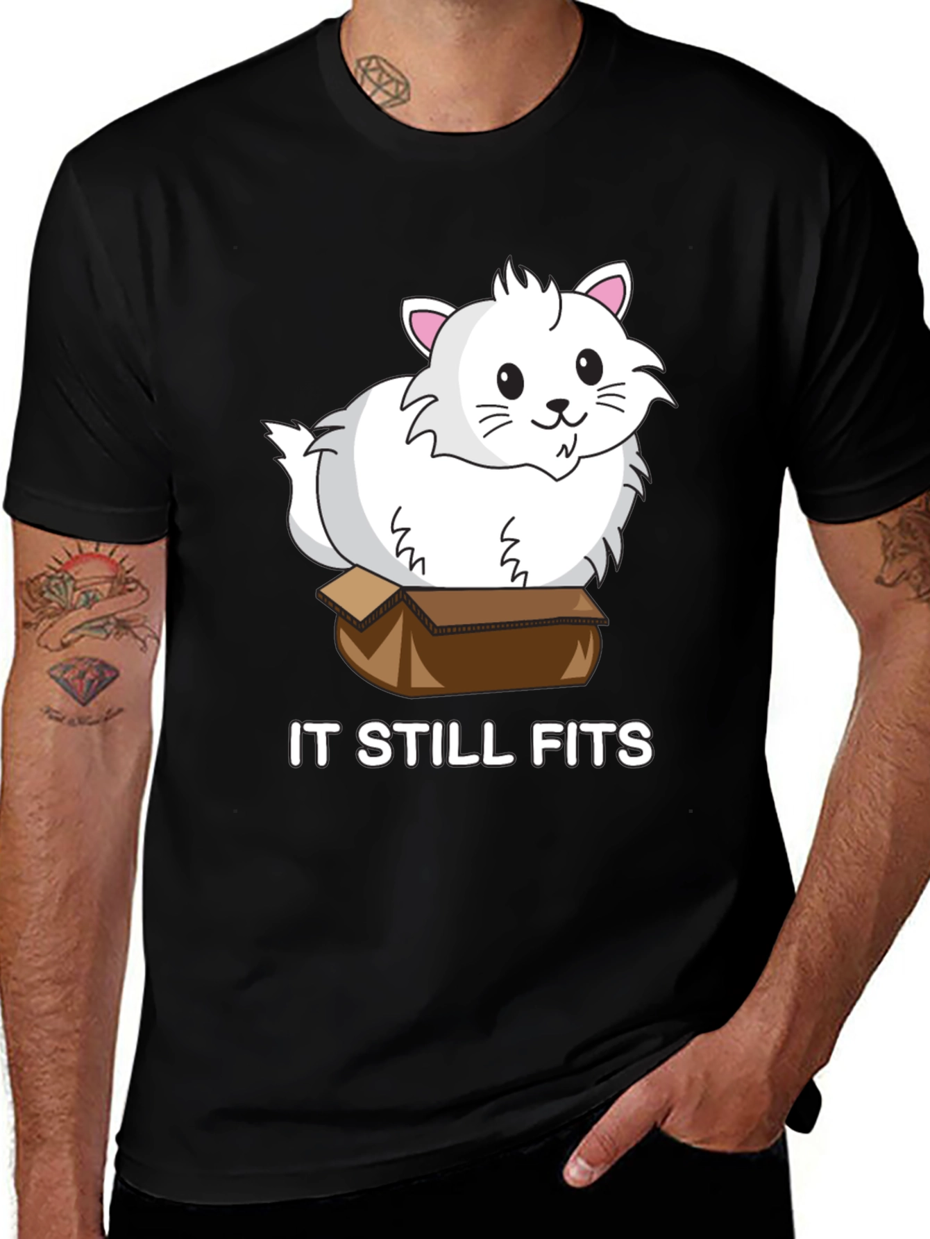 Variant 11 of Cat in a Box T-Shirt - "It Still Fits"