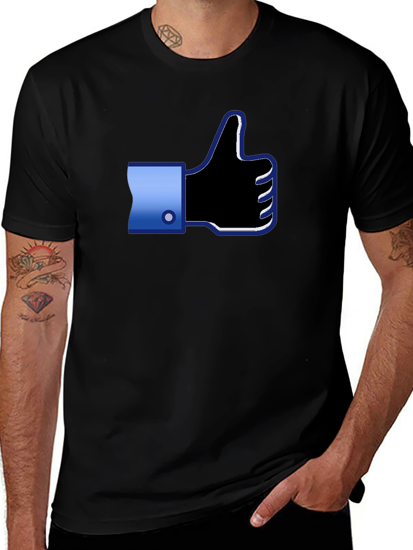 Variant 22 of Thumbs Up Graphic Black T-Shirt