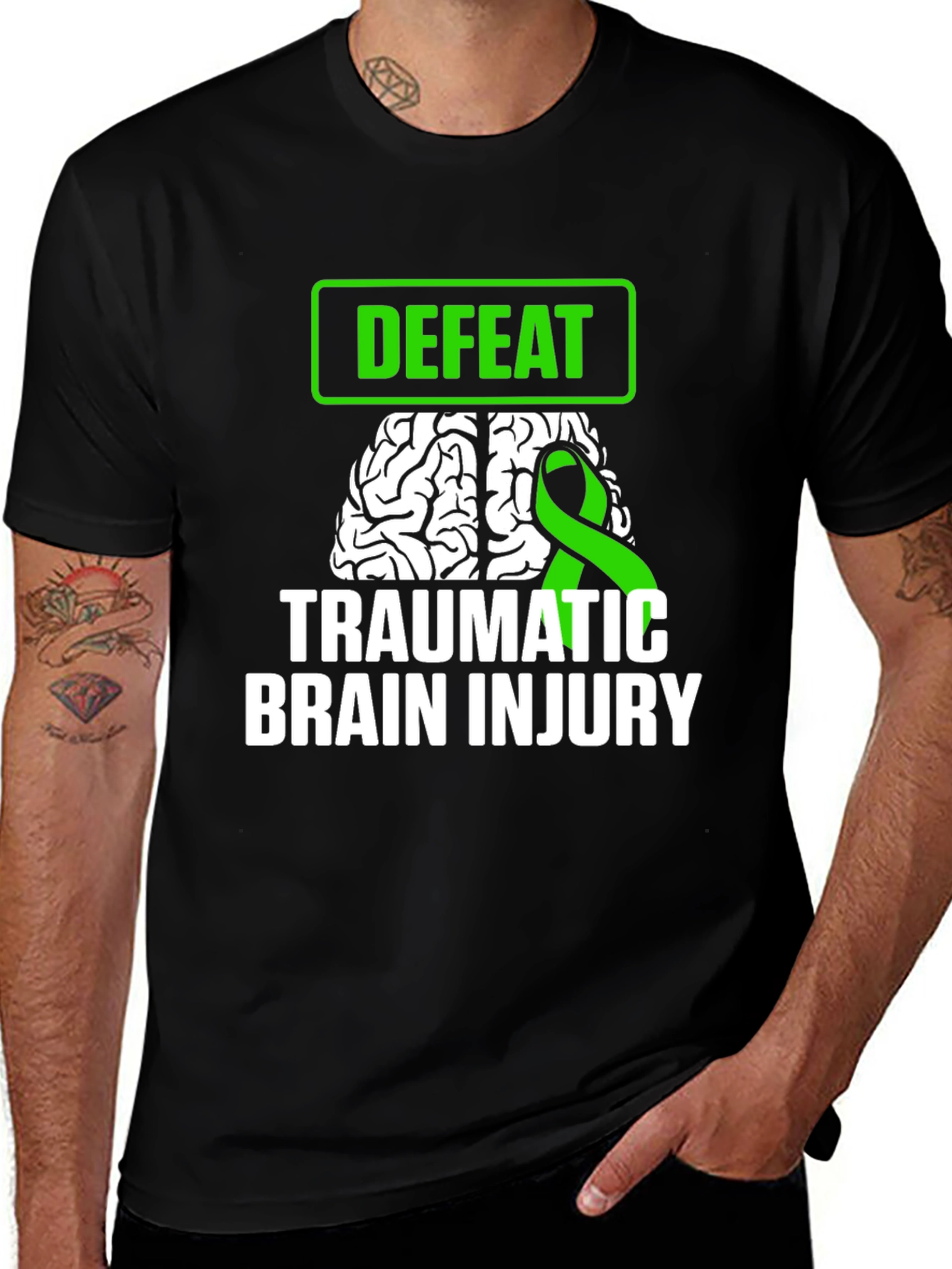 Defeat Traumatic Brain Injury Awareness T-Shirt