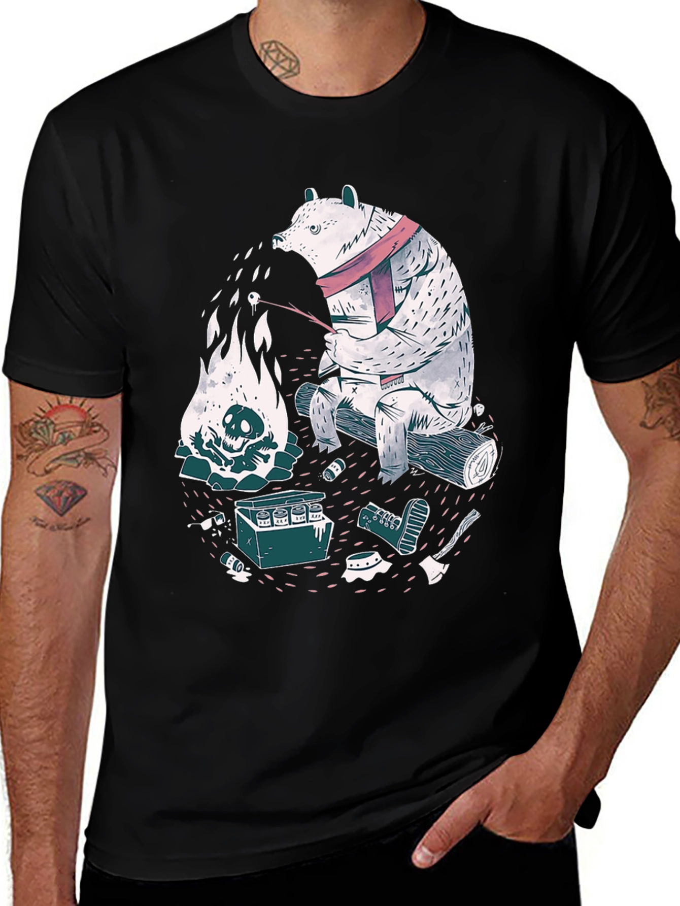 Variant 14 of Bear Campfire Graphic Tee