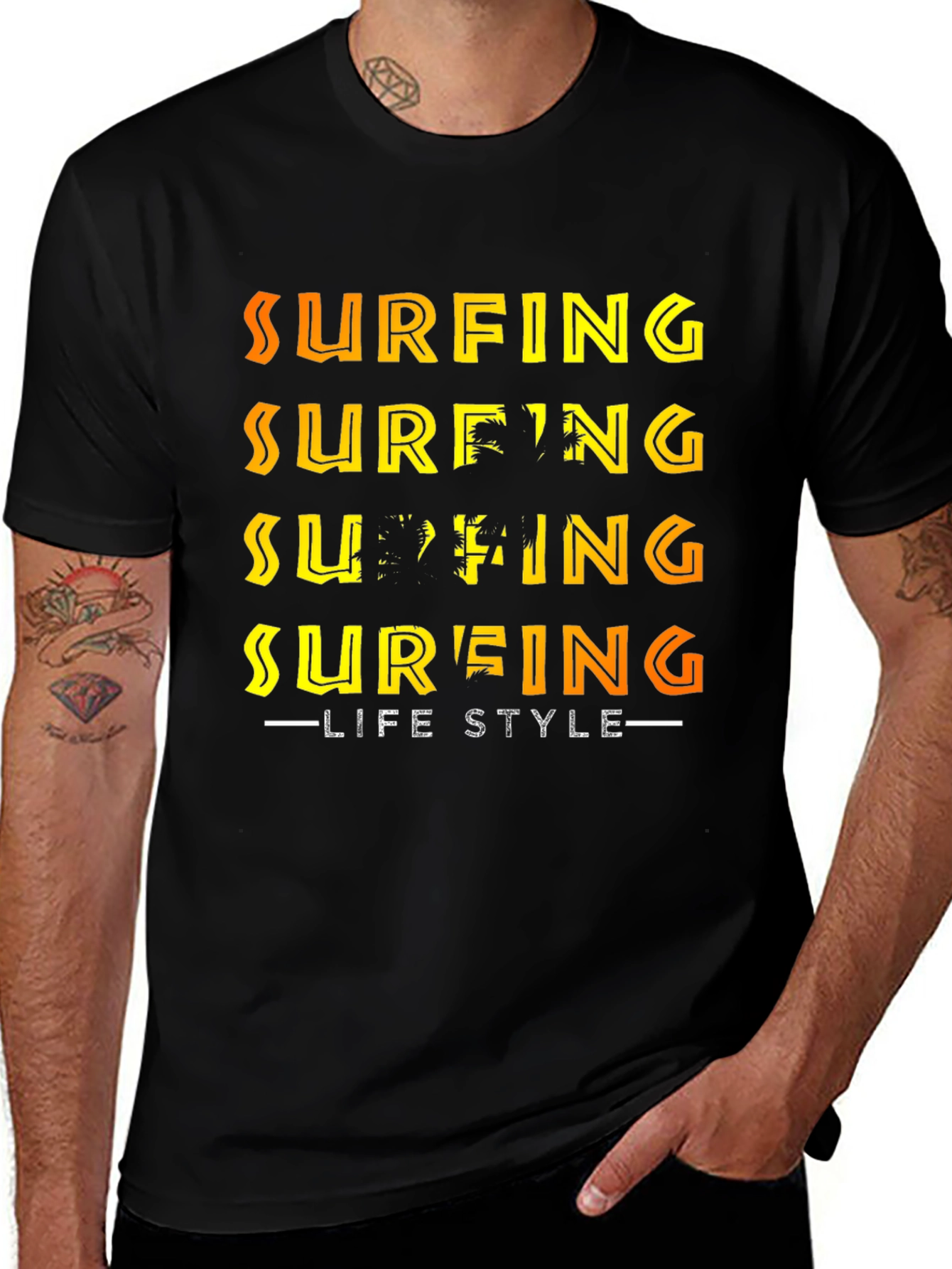 Variant 12 of Surfing Lifestyle Graphic Tee - Premium Quality