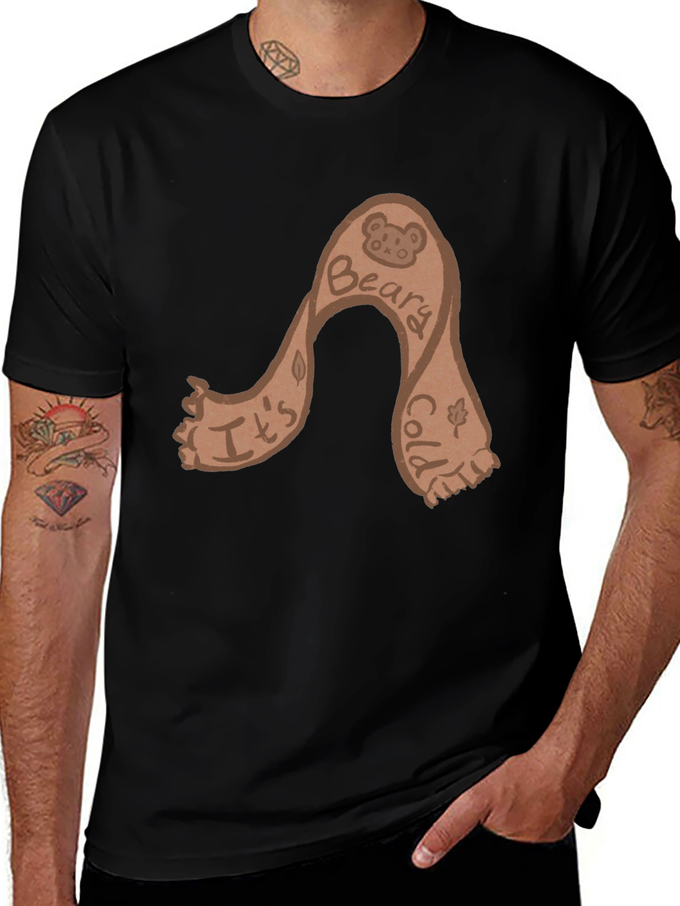 Variant 5 of Beary Cold Graphic T-Shirt - Cozy Cartoon Tee