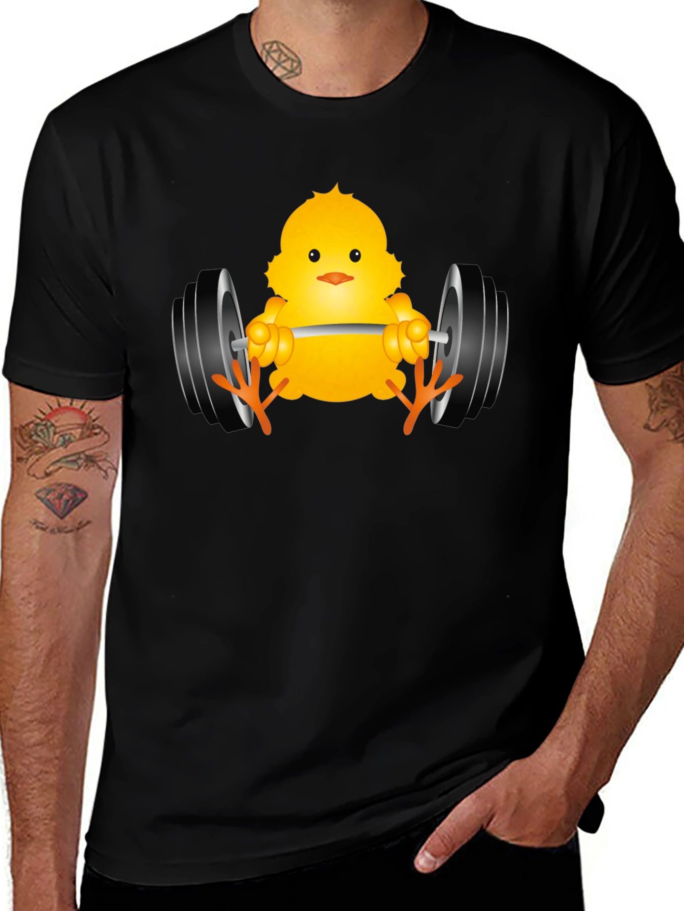 Variant 7 of Funny Chick Lifting Weights Black T-Shirt