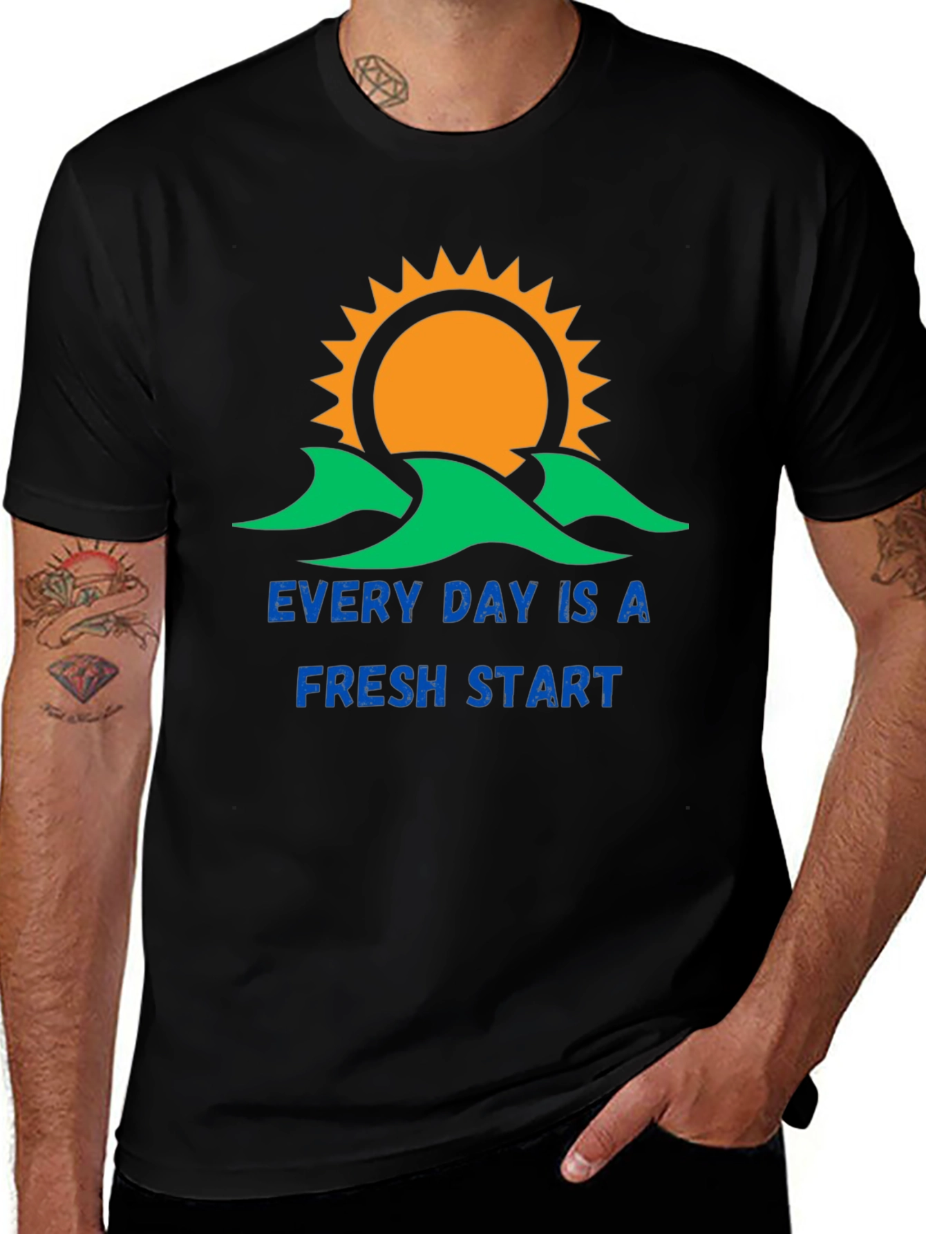 Variant 18 of Fresh Start Graphic Tee: Sun, Waves, Positive Vibes