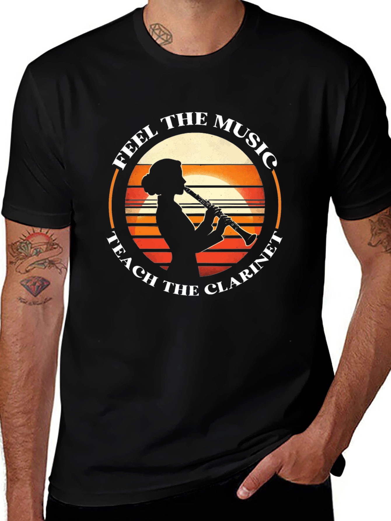 Variant 25 of Feel The Music Clarinet T-Shirt