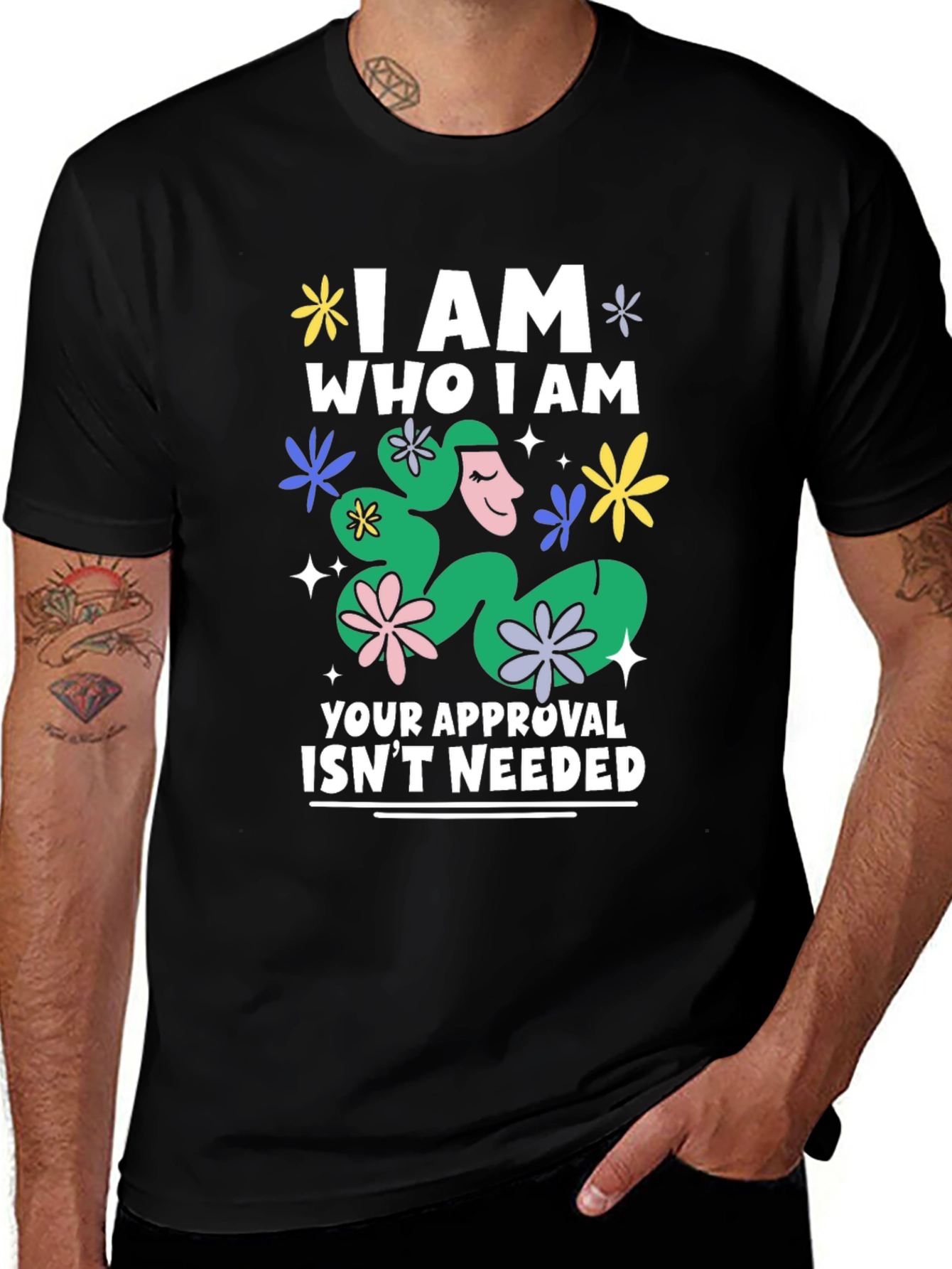 Variant 28 of I Am Who I Am Graphic Tee - Unisex Black T-Shirt