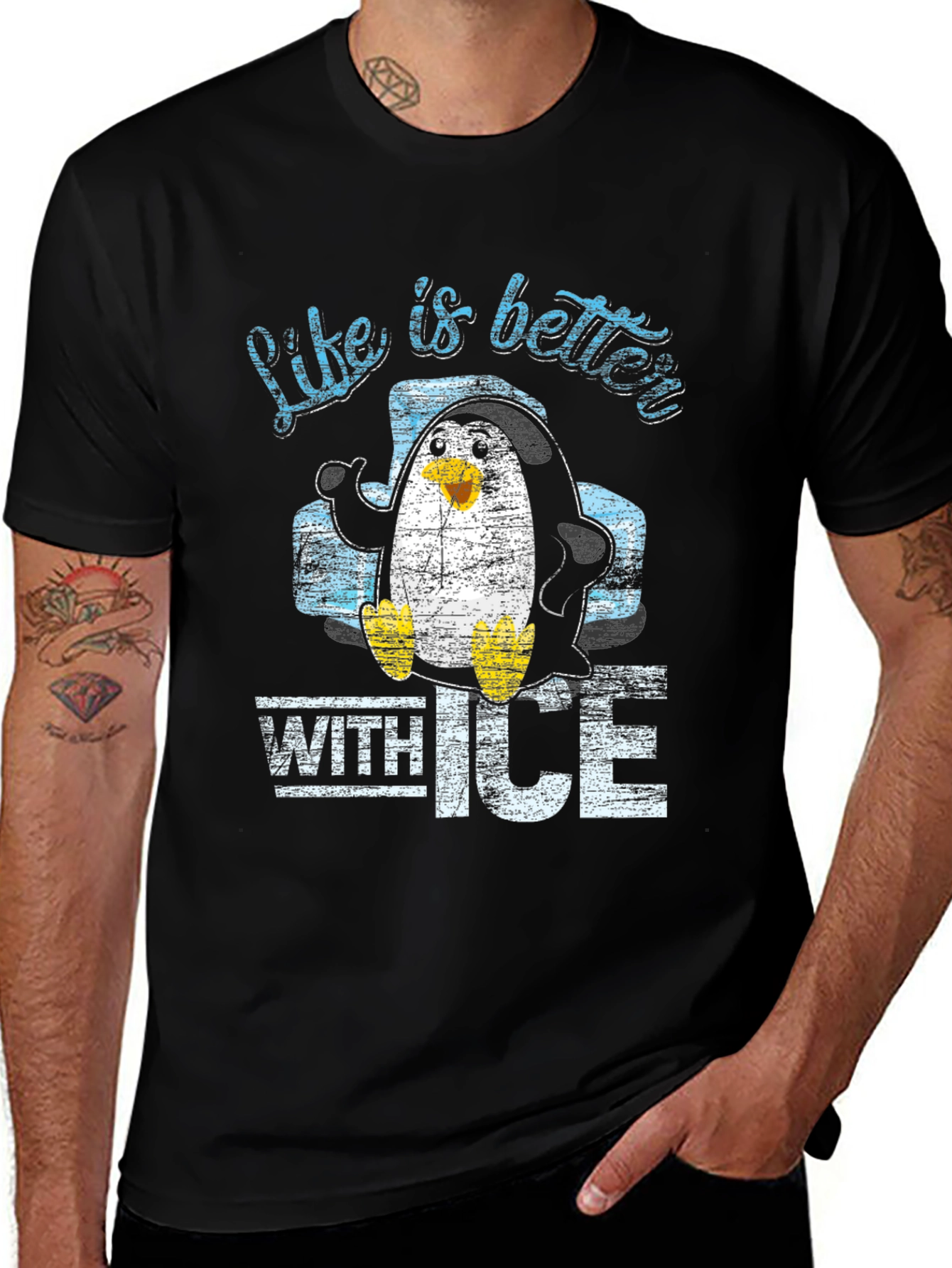 Variant 24 of Life is Better with Ice Penguin Graphic Tee