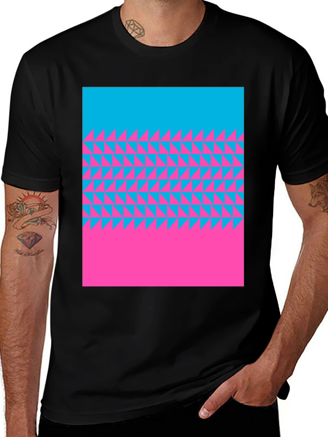 Abstract Triangle Pattern T-Shirt