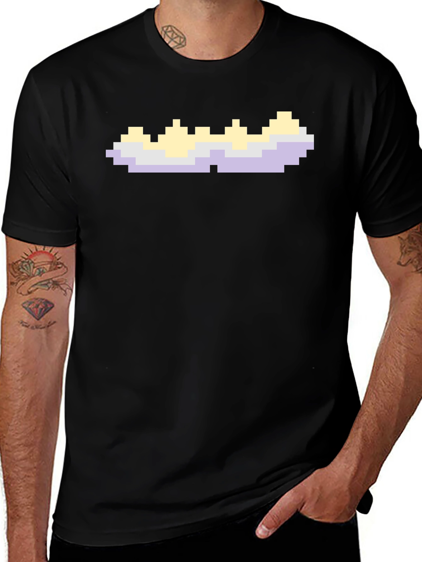 Variant 6 of Pixel Cloud Graphic T-Shirt - Retro Gaming Style