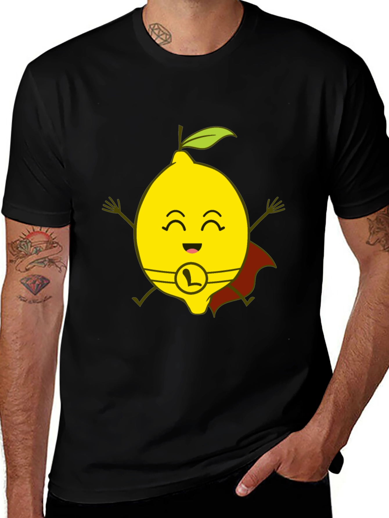 Variant 7 of Super Lemon T-Shirt - Funny Cartoon Hero Tee
