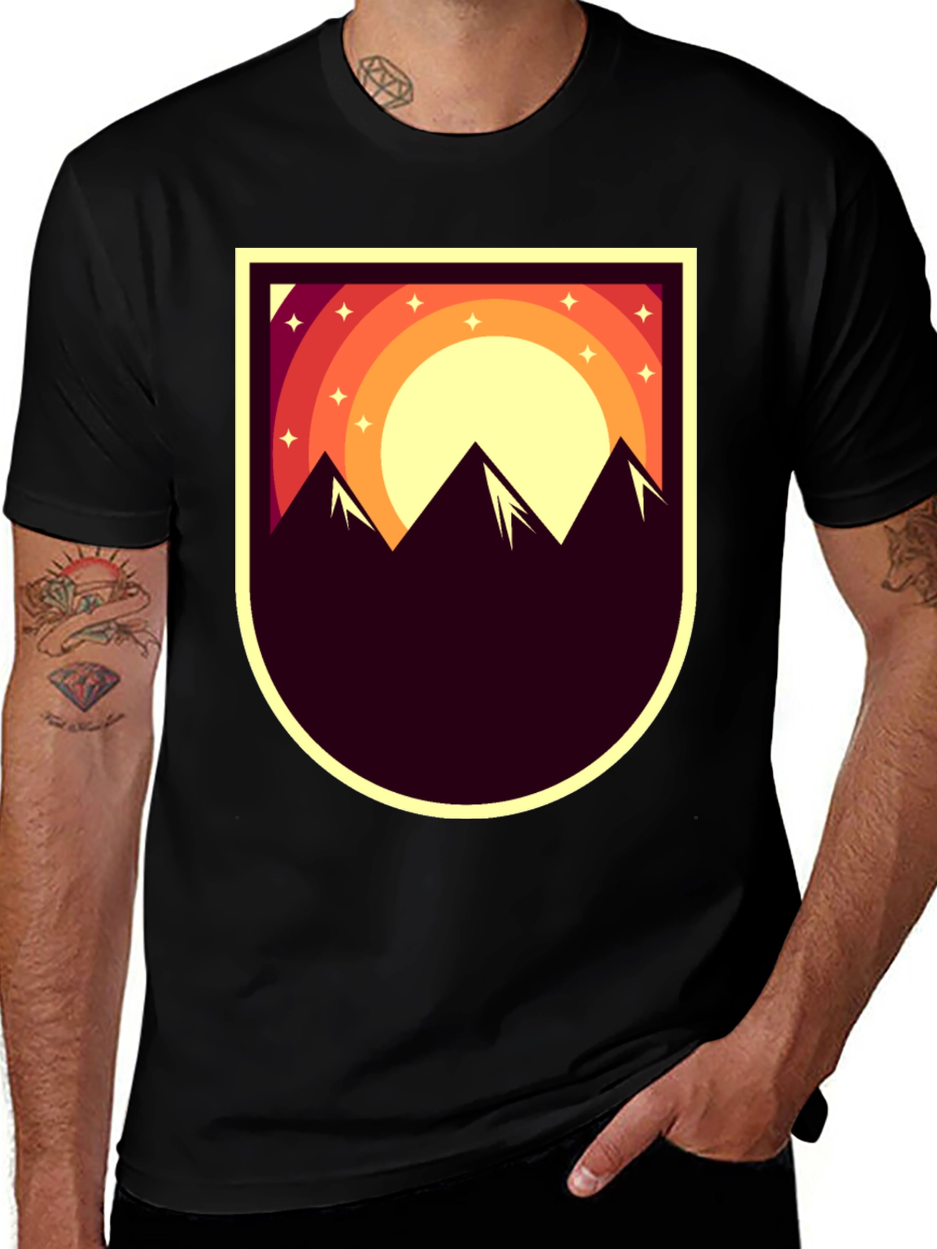 Variant 7 of Mountain Sunset Graphic Tee - Adventure Style