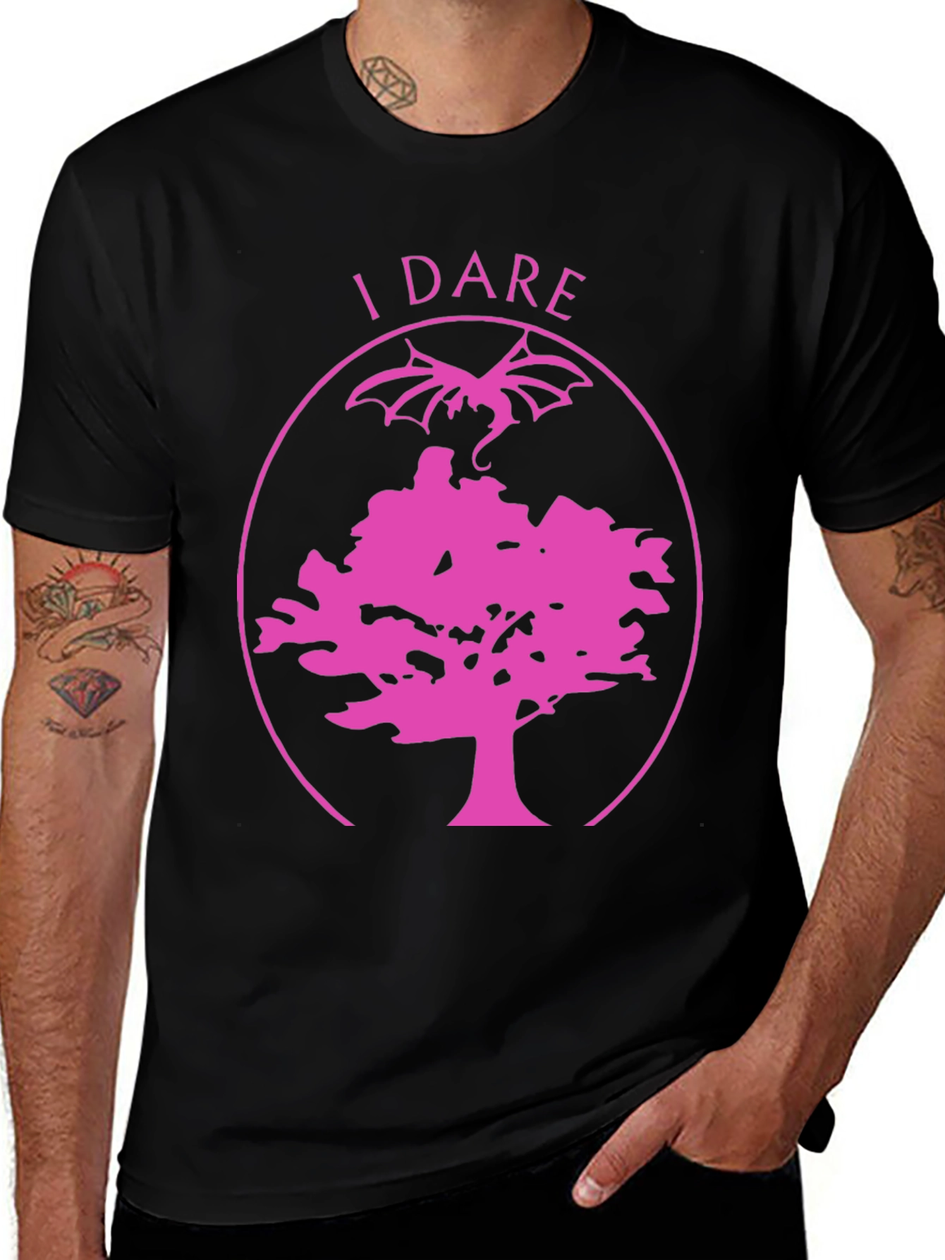 Variant 8 of I Dare Tree and Dragon Graphic Tee
