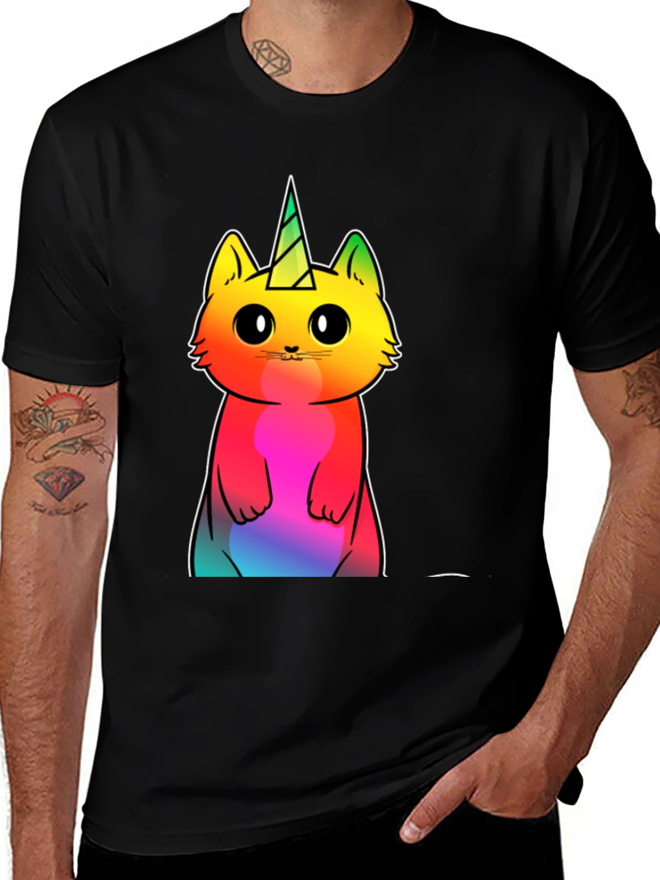 Variant 15 of Rainbow Unicorn Cat Graphic T-Shirt