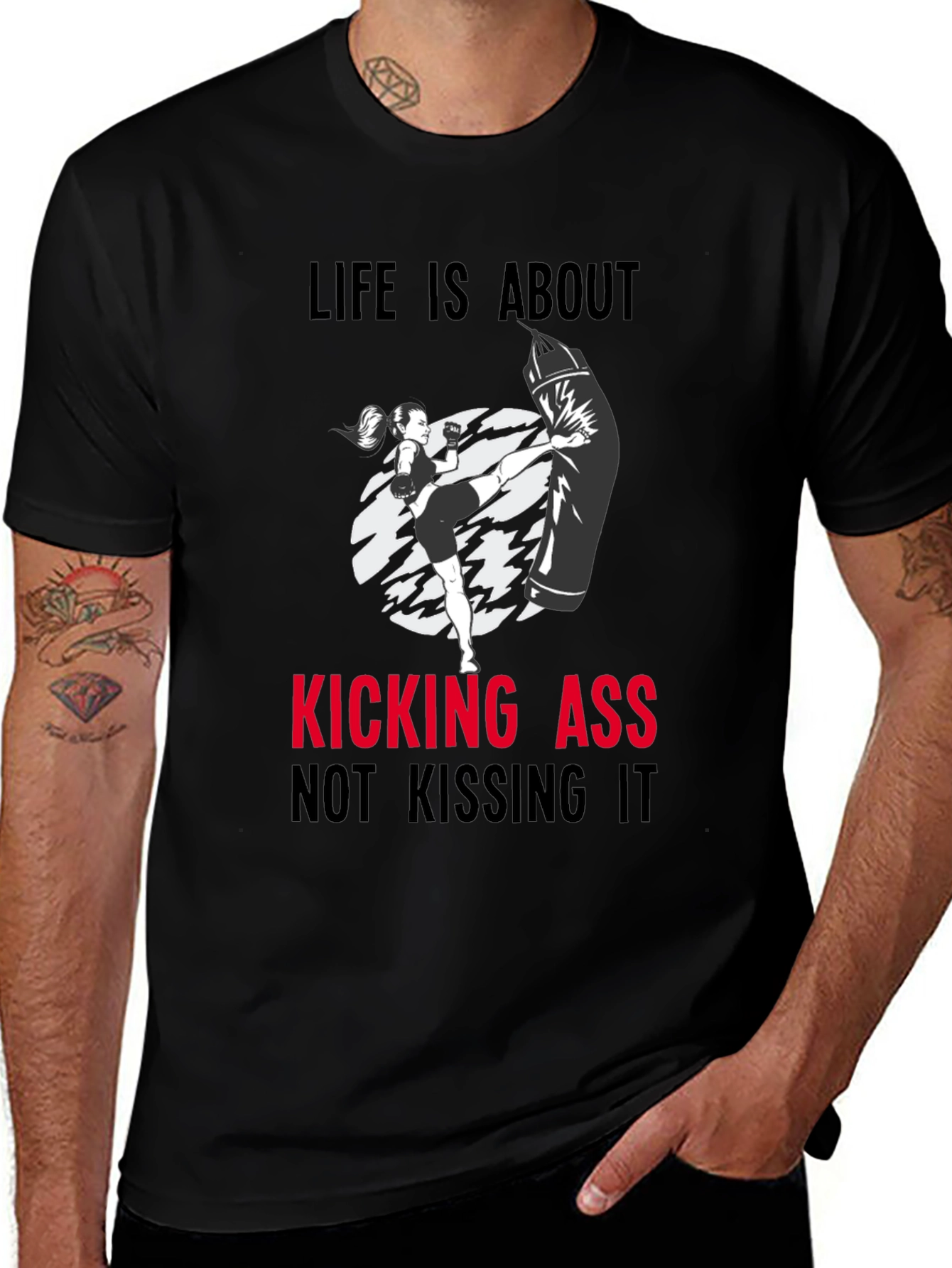 Kickin' Ass T-Shirt - Motivational Workout Tee