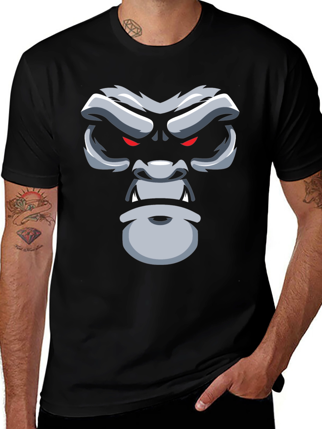 Variant 3 of Cool Gorilla Graphic Tee - Black T-Shirt