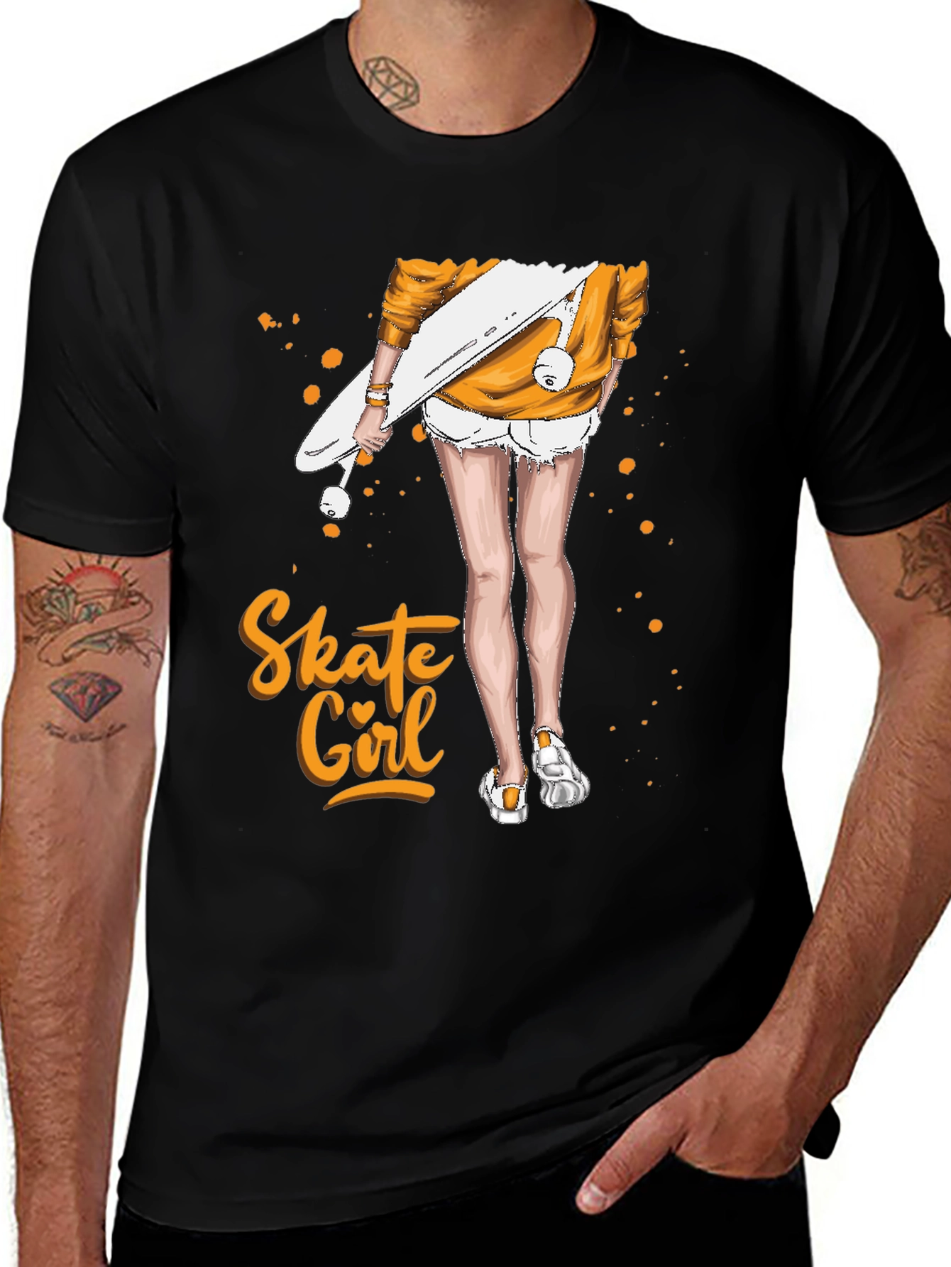 Variant 9 of Skate Girl Graphic T-Shirt - Black