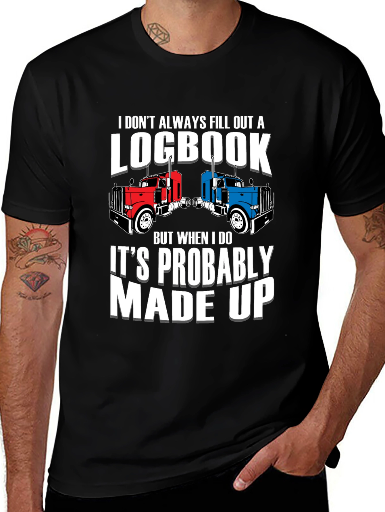 Variant 7 of Trucker Logbook T-Shirt: Funny Truck Driver Tee