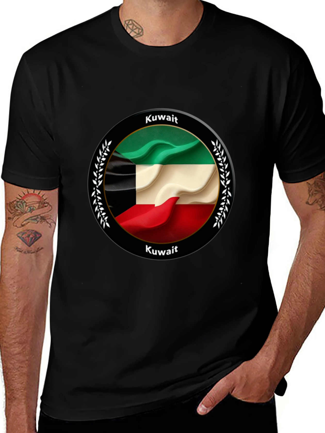 Variant 22 of Kuwait Flag T-Shirt: Patriotic Pride Apparel