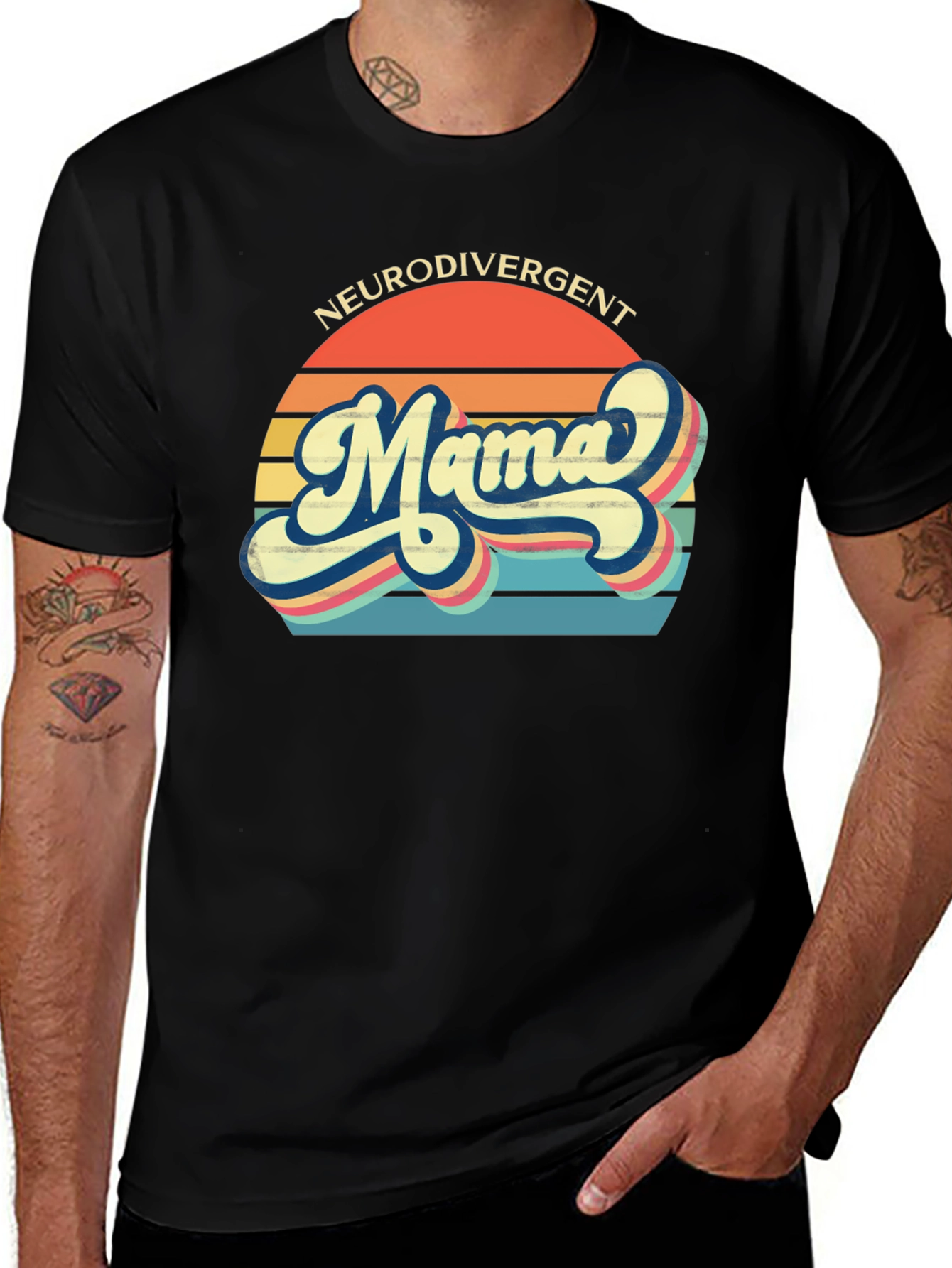 Neurodivergent Mama Retro Graphic T-Shirt