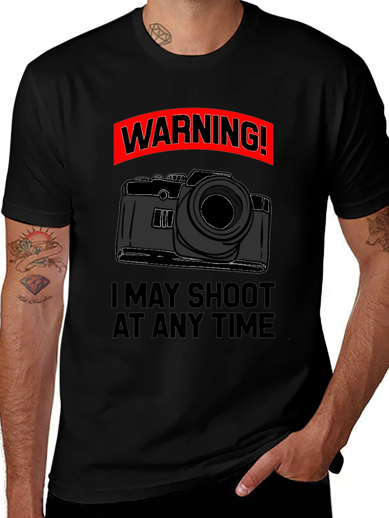Variant 14 of Warning Camera T-Shirt - I May Shoot at Any Time