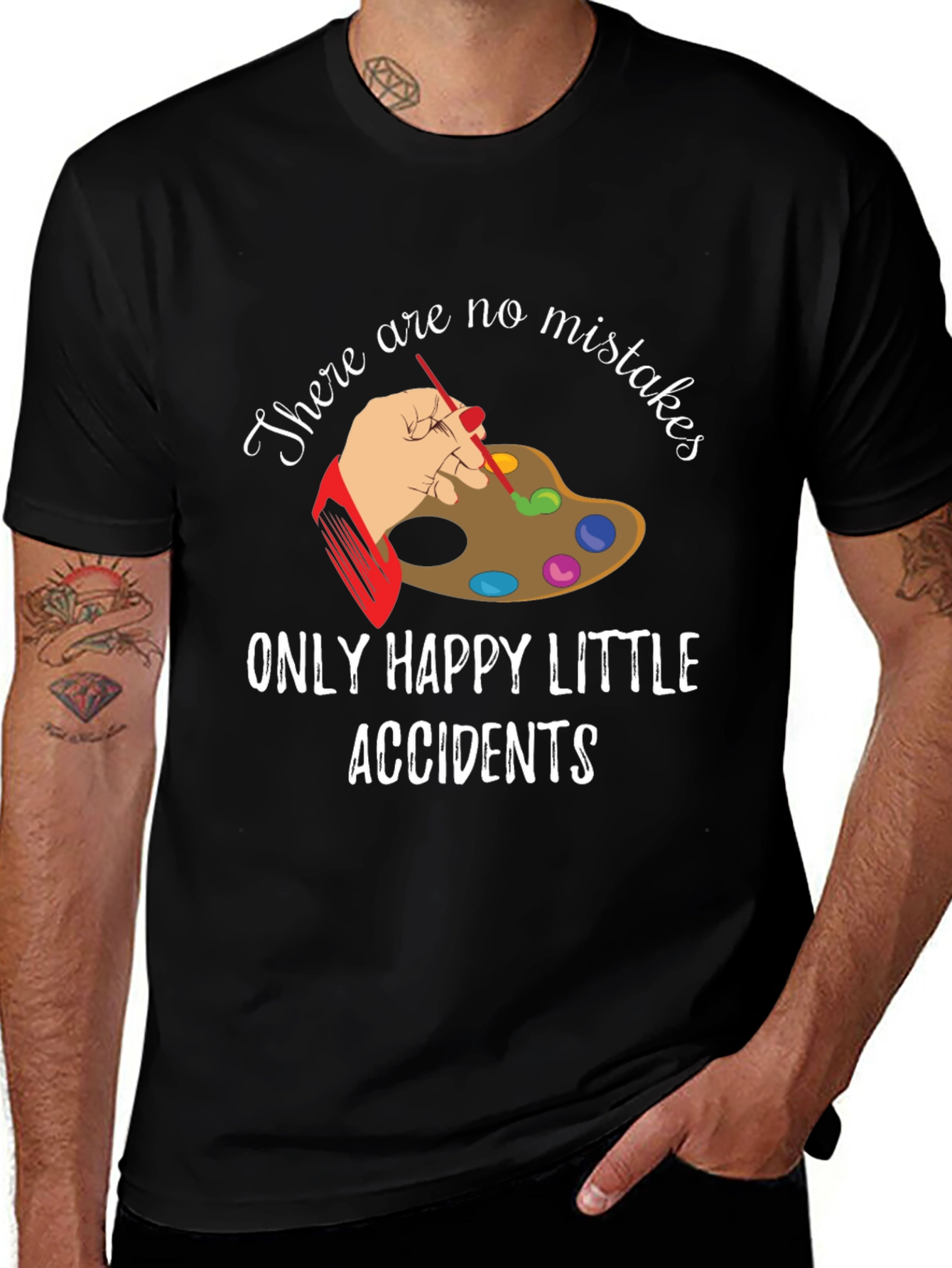 Variant 27 of Happy Accidents T-Shirt - Artistic Black Tee