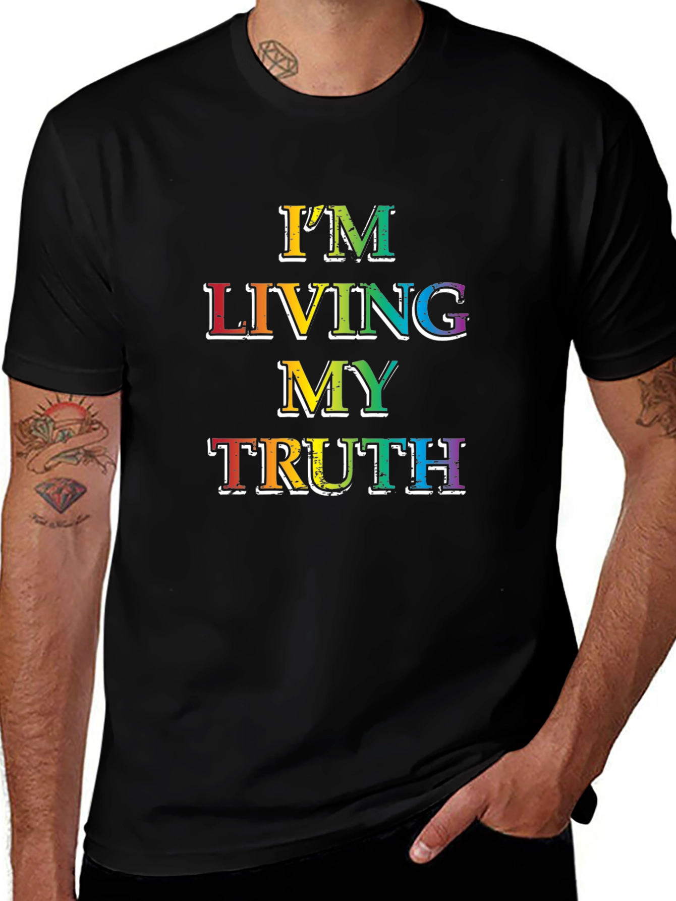 Variant 17 of Living My Truth Rainbow Graphic T-Shirt
