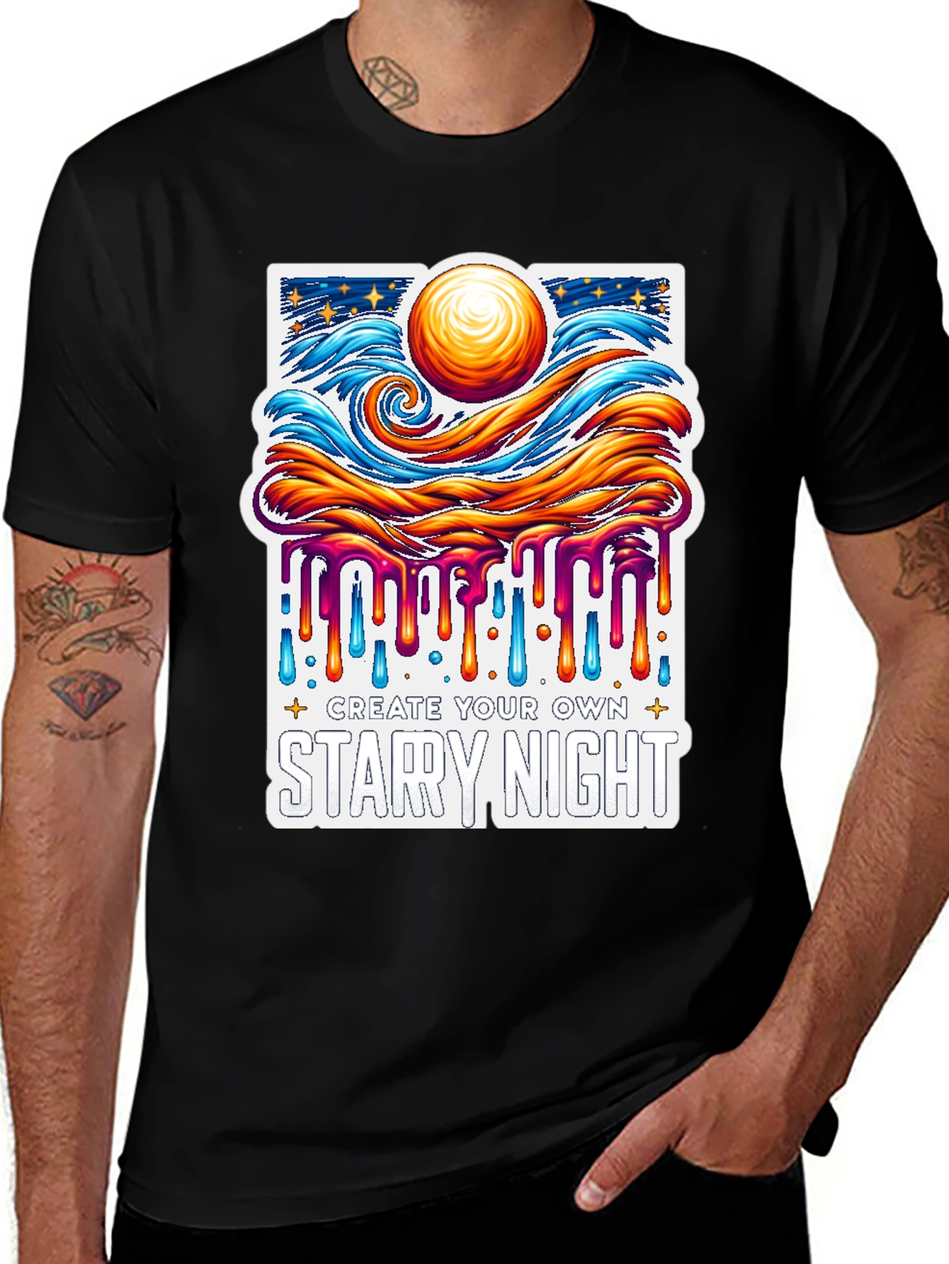Variant 27 of Starry Night Graphic Tee - Art Inspired Unisex Shirt