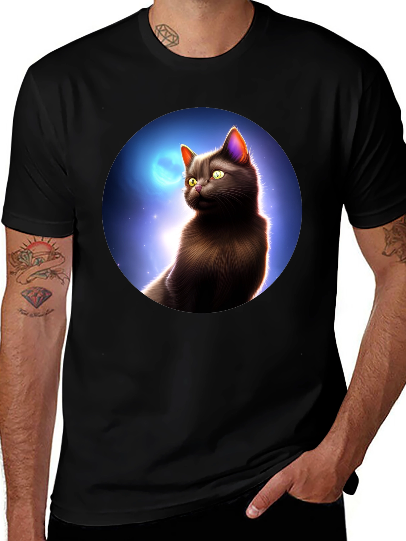 Variant 26 of Black Cat Moon T-Shirt
