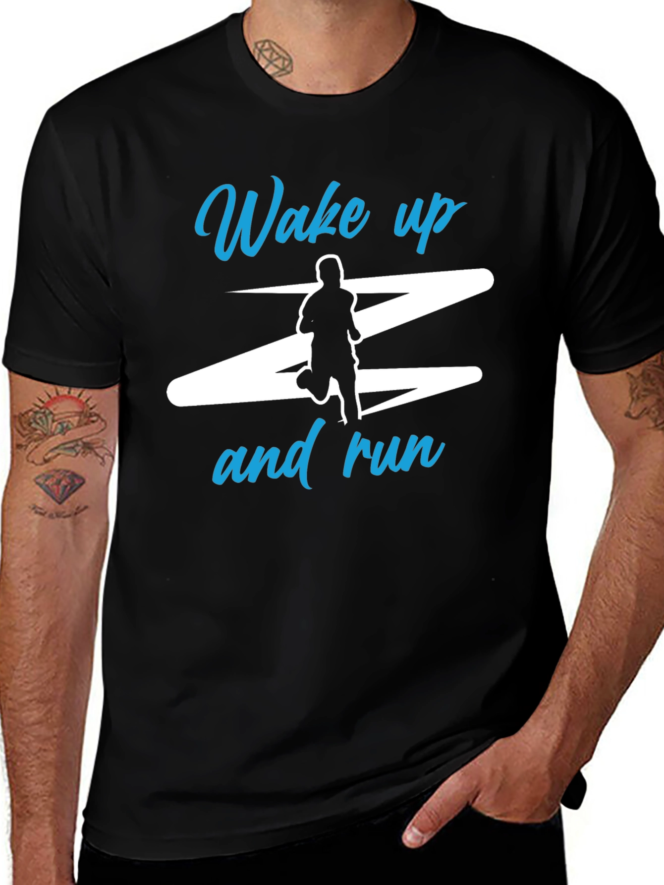 Variant 25 of Wake Up and Run Graphic T-Shirt