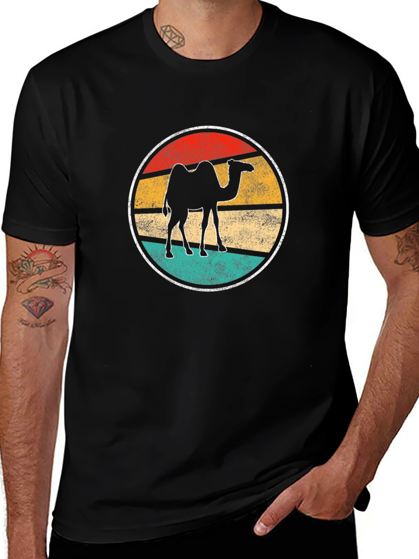 Variant 5 of Retro Camel Graphic Tee - Vintage Desert Vibes