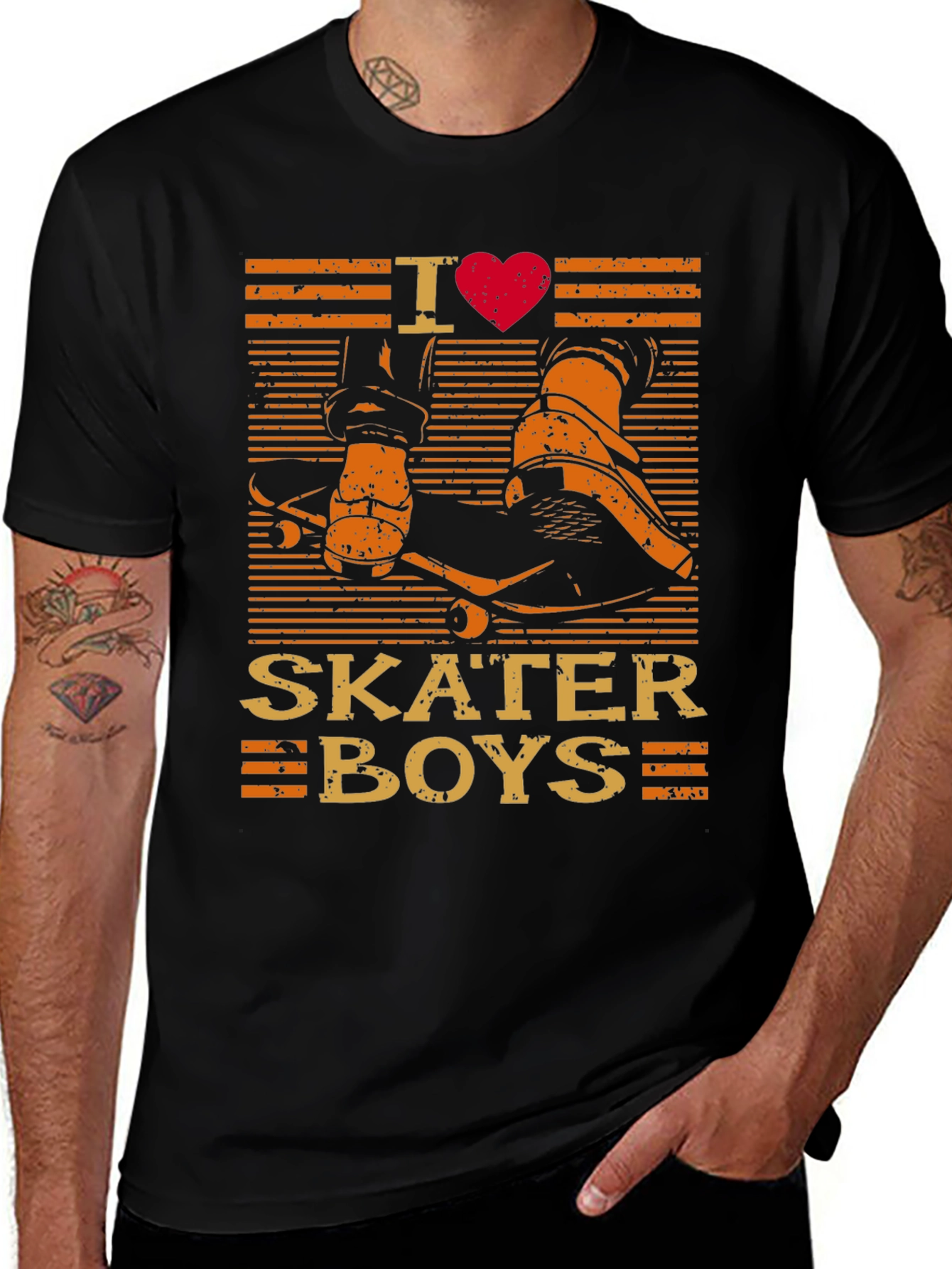 Variant 22 of I Heart Skater Boys Graphic T-Shirt - Black